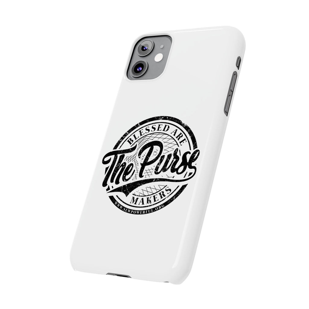 Slim Phone Case — "Blessed Are The Purse Makers" Vintage Script Phone Cover