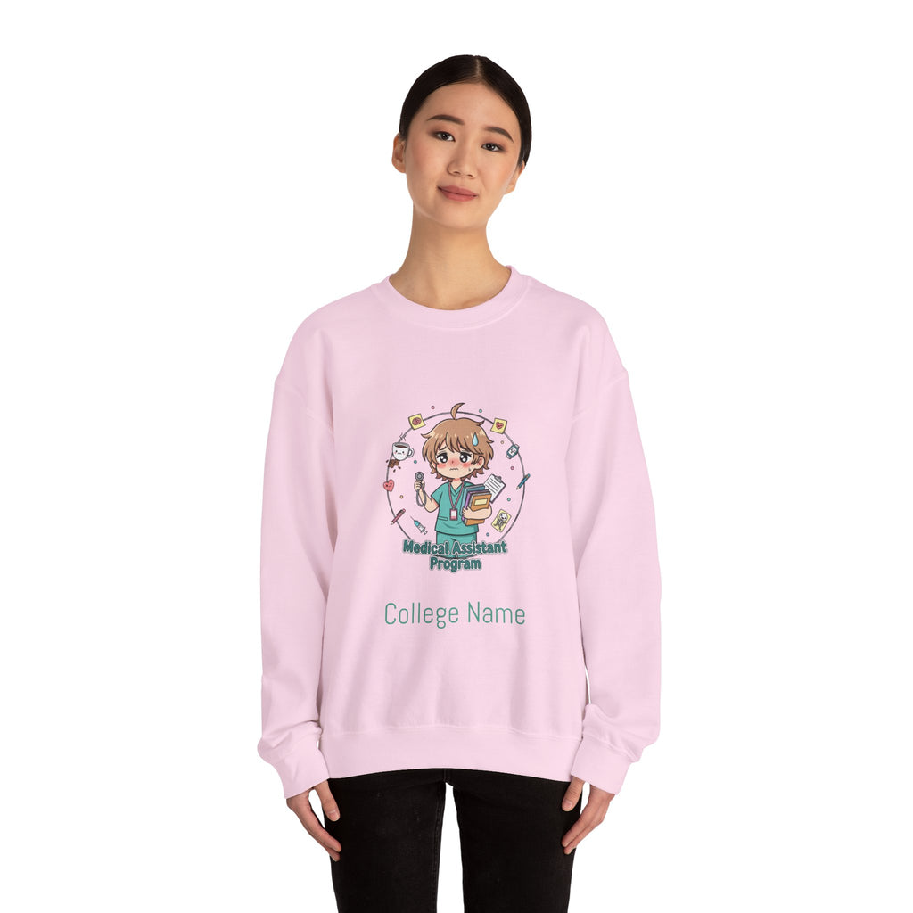 Medical Assistant Program Crewneck Sweatshirt — Cute Anime Student Design