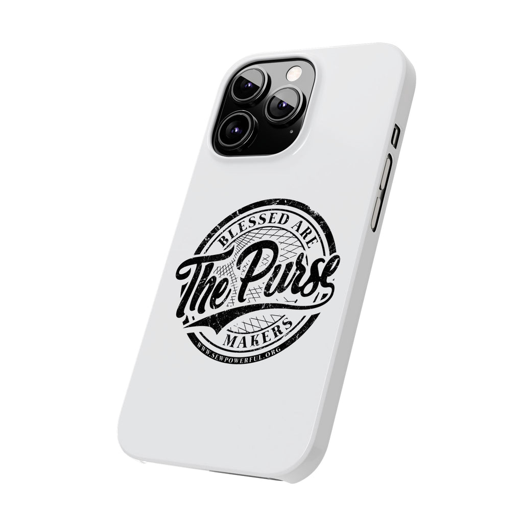 Slim Phone Case — "Blessed Are The Purse Makers" Vintage Script Phone Cover