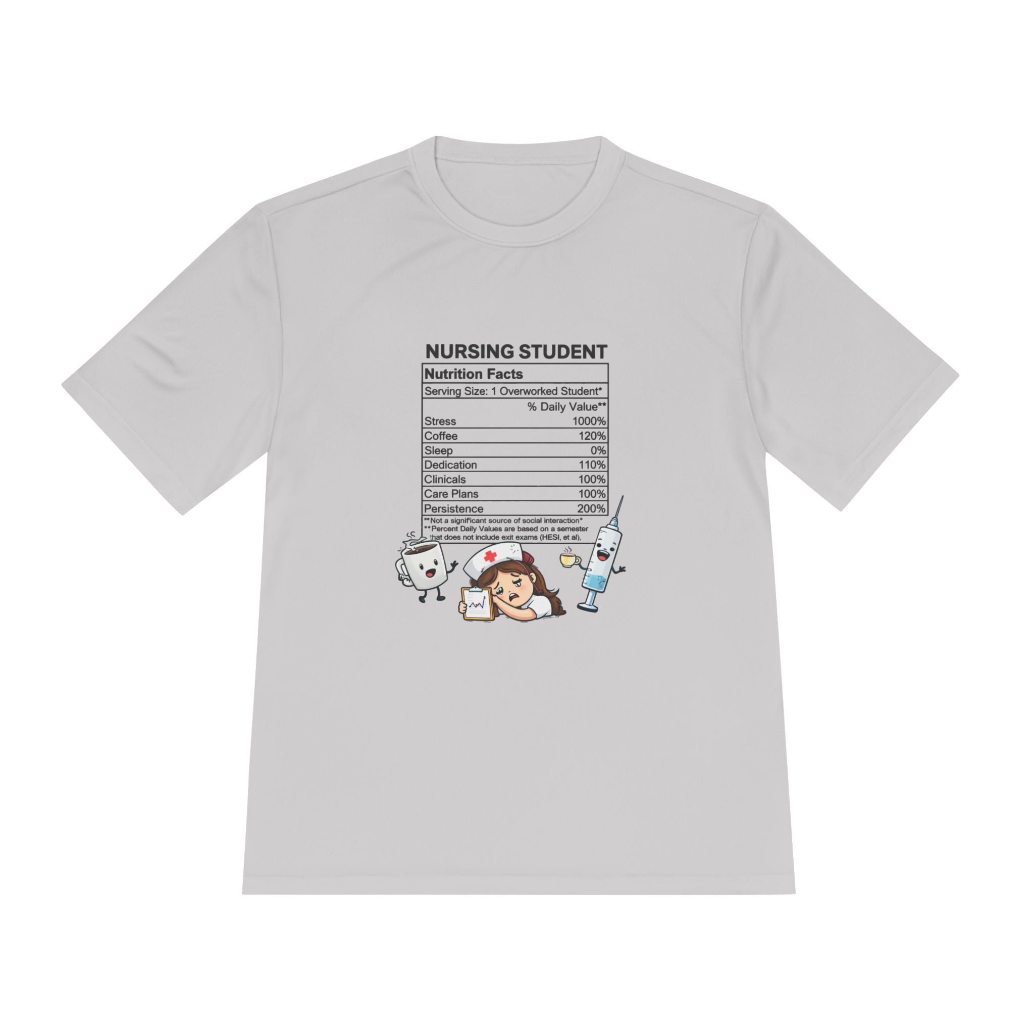 Nursing Student Nutrition Facts Tee — Funny Nursing School Gift