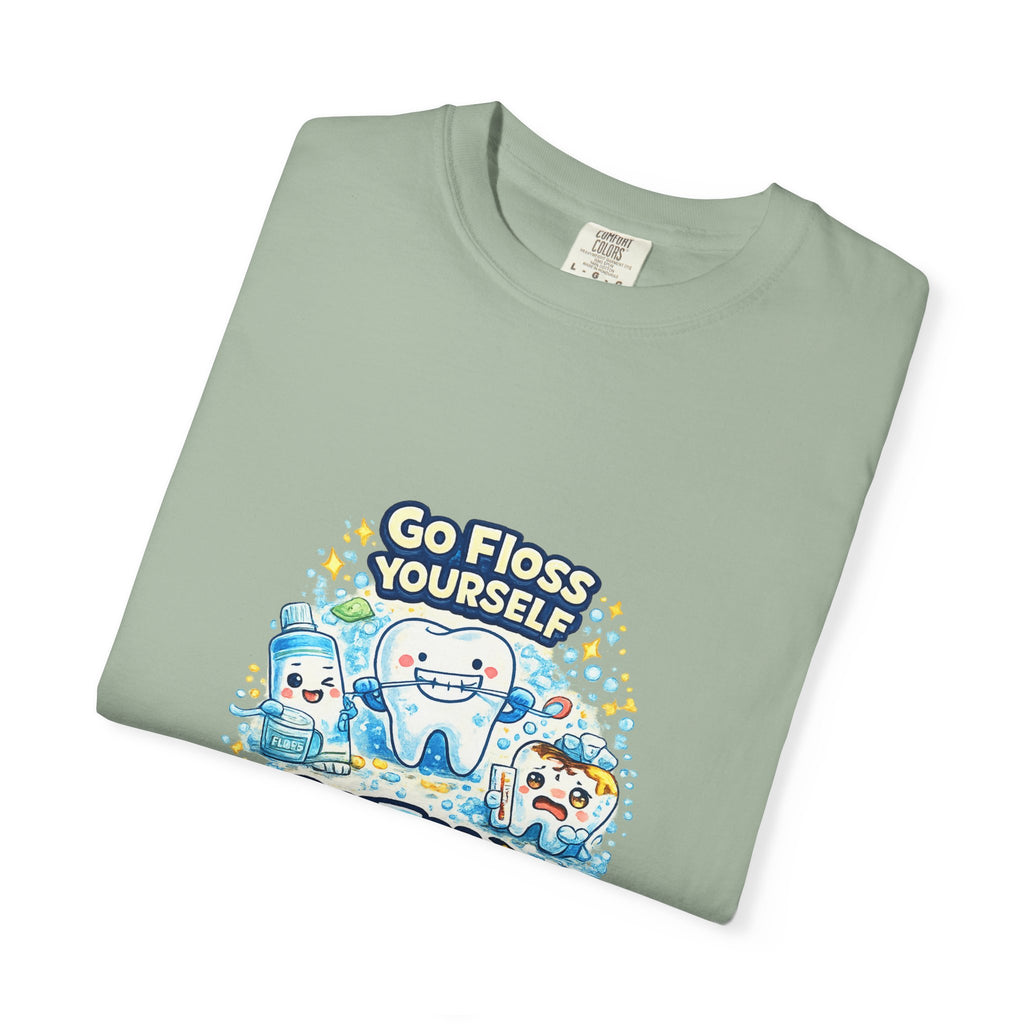 Go Floss Yourself Dental Program T-Shirt — Cute Tooth Cartoon Tee for Dental Students & Kids