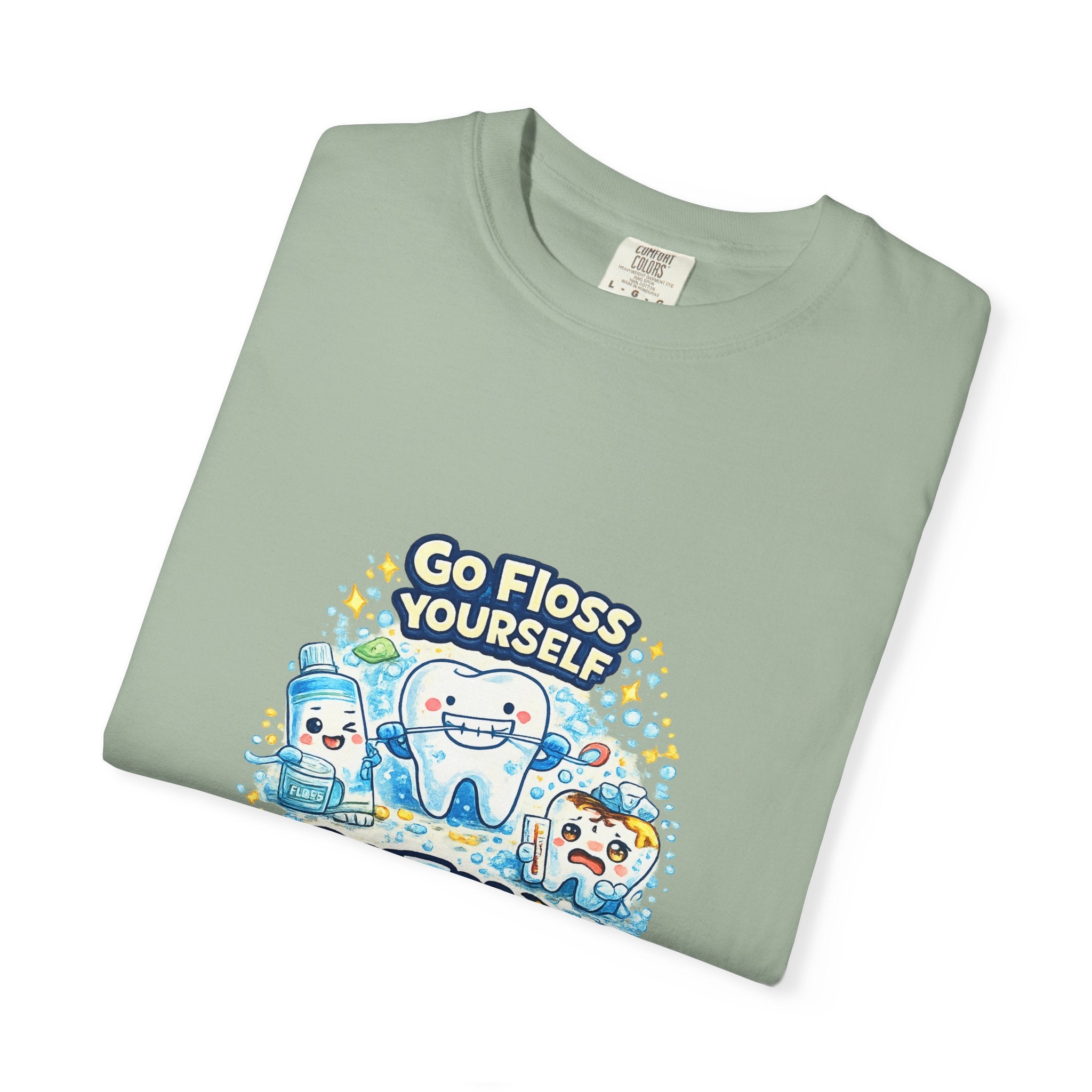 Go Floss Yourself Dental Program T-Shirt — Cute Tooth Cartoon Tee for Dental Students & Kids