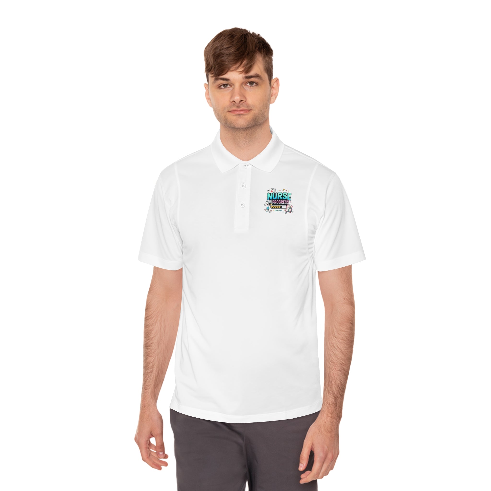 Nurse Progress Polo Shirt — Funny Medical Progress Bar Polo for Nurses