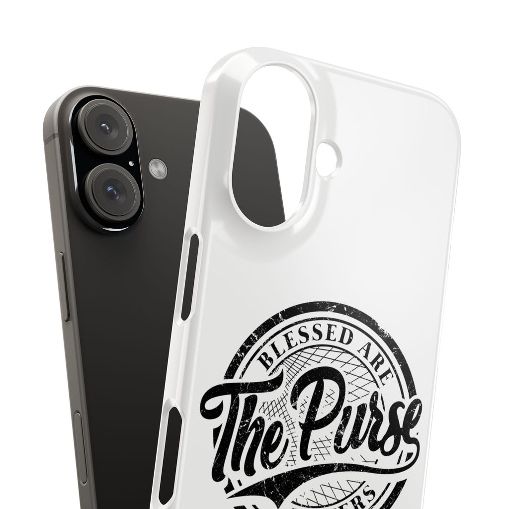 Slim Phone Case — "Blessed Are The Purse Makers" Vintage Script Phone Cover