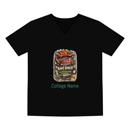 Automotive Student V‑Neck Tee — “My Toolbox, My Safe Space” Car Mechanic Shirt