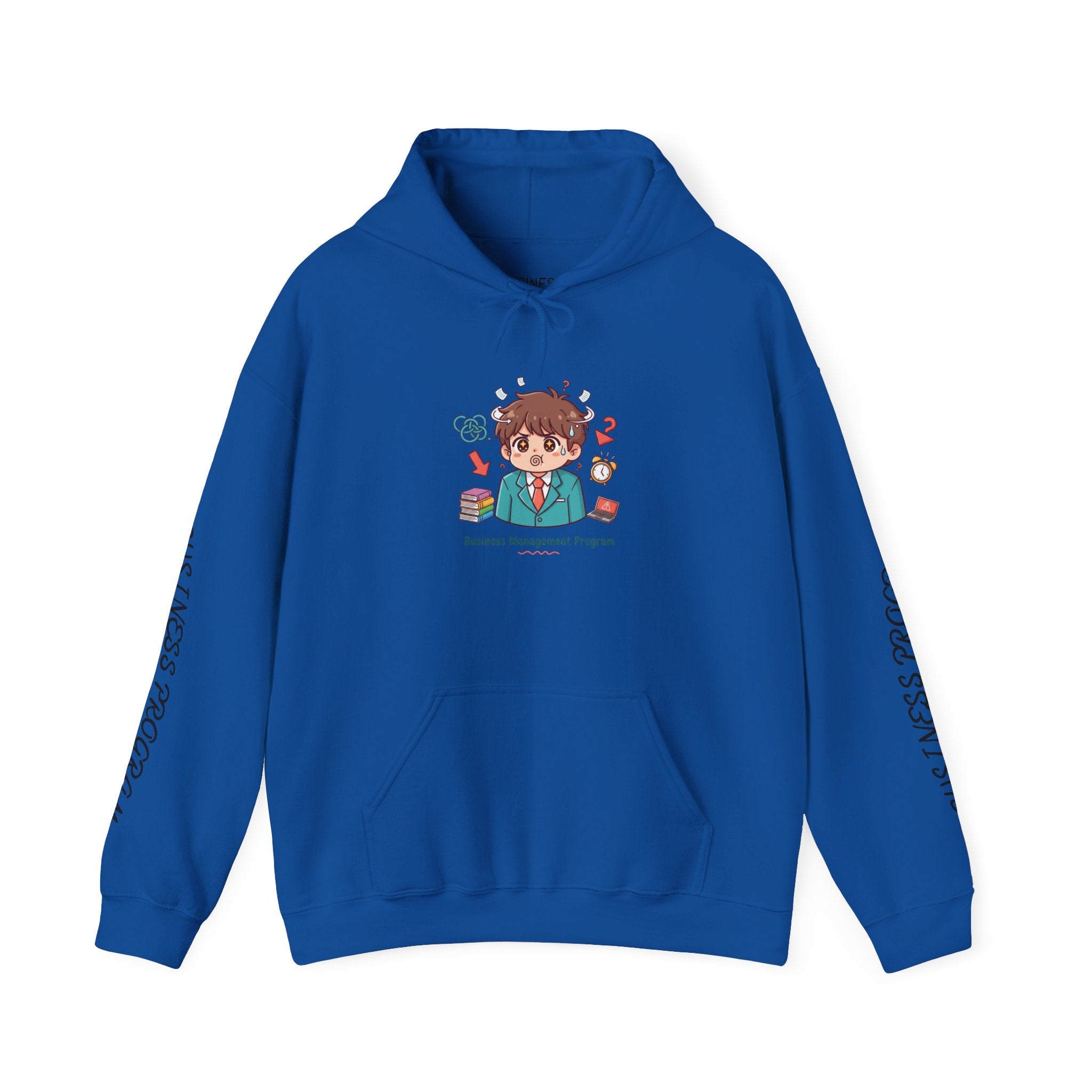 College Business Program Hoodie — Cute Student Mascot Design
