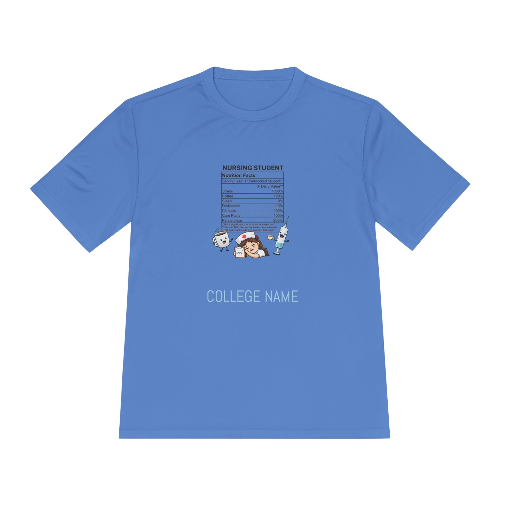 Nursing Student Nutrition Facts Tee — Funny Nursing School Gift