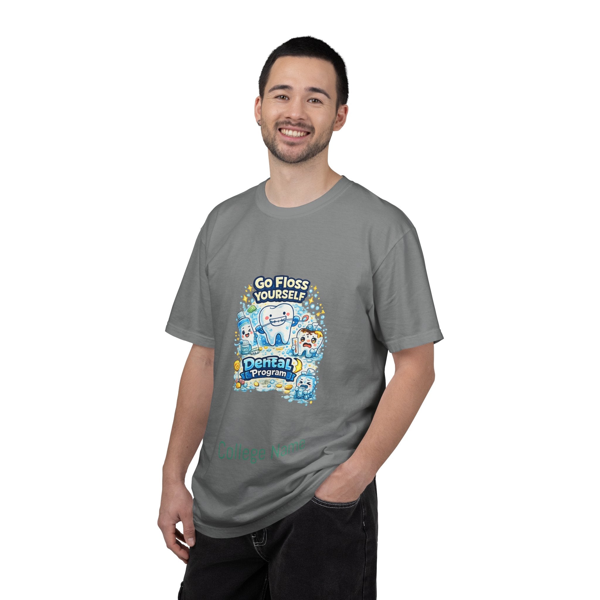 Go Floss Yourself Dental Program T-Shirt — Cute Tooth Cartoon Tee for Dental Students & Kids