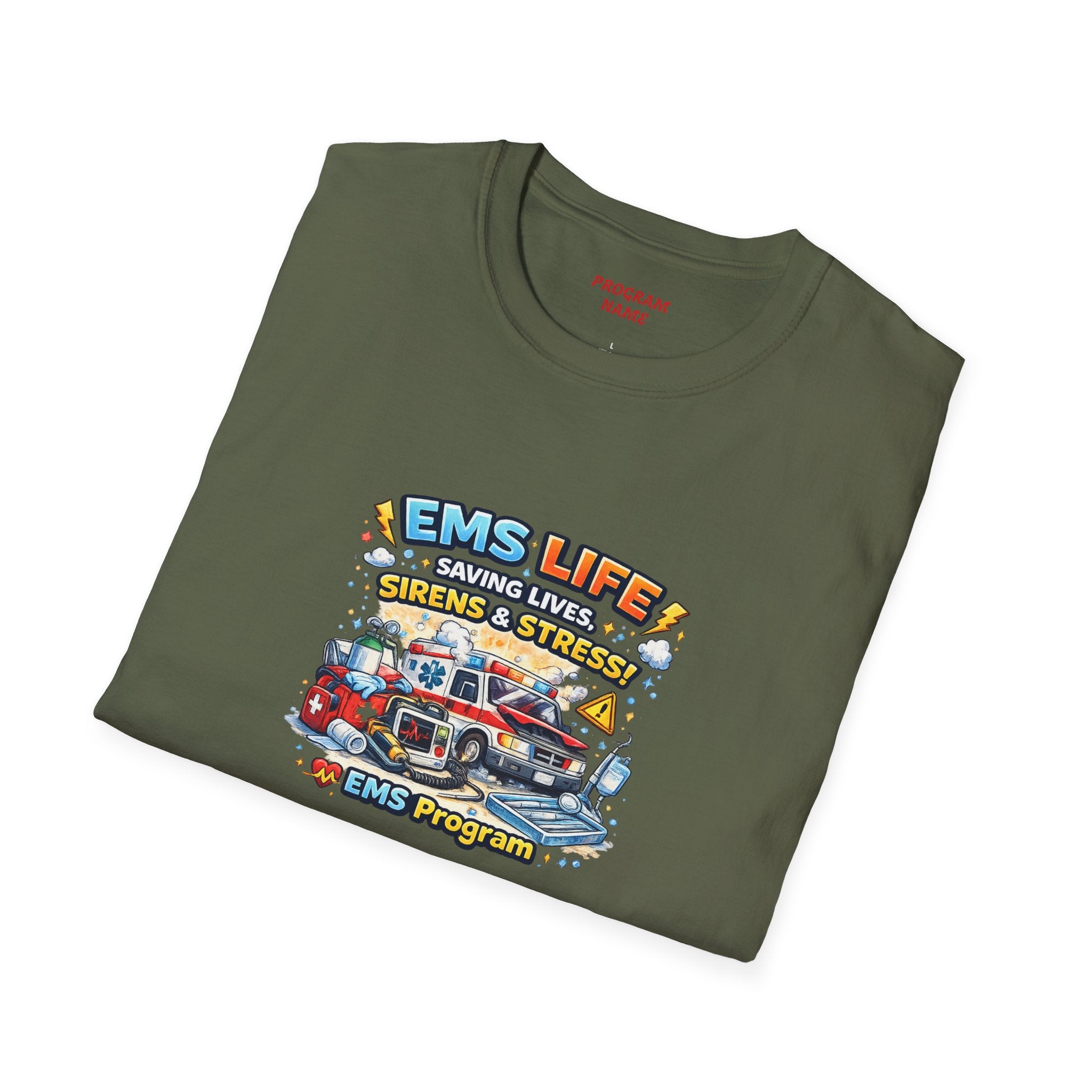 EMS Life T-Shirt – Emergency Medical Services Ambulance Graphic Tee (Customize College Name)