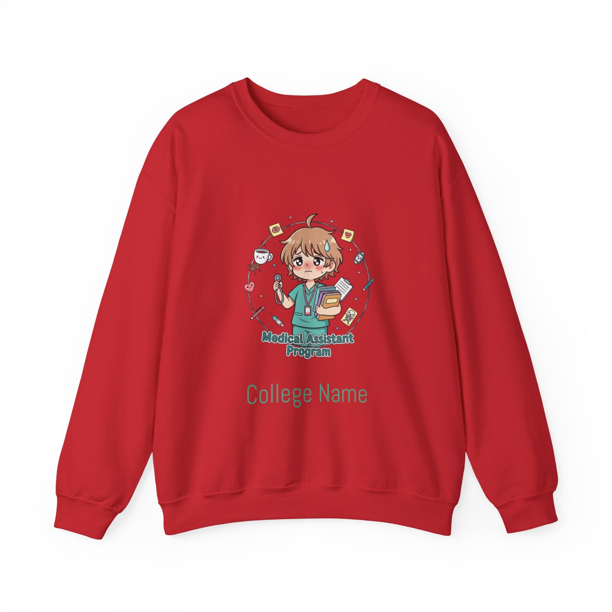 Medical Assistant Program Crewneck Sweatshirt — Cute Anime Student Design