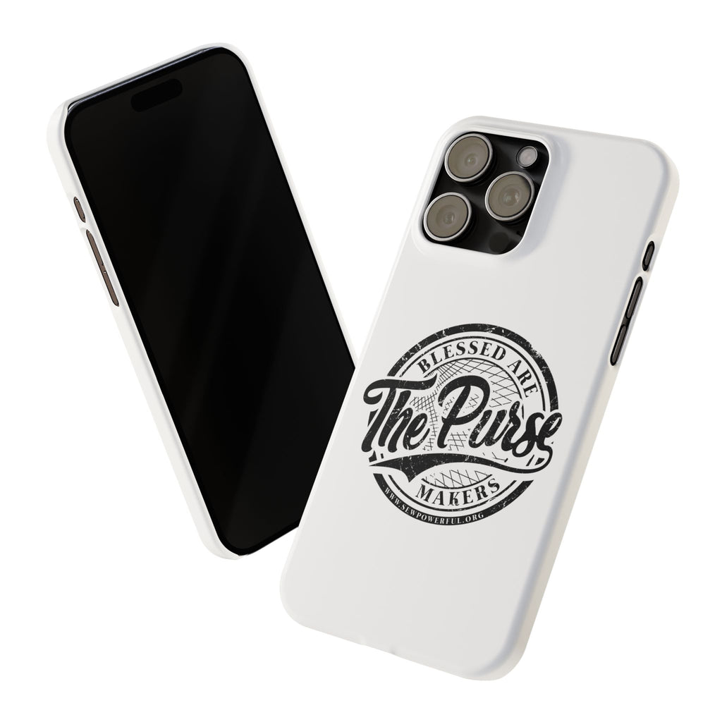 Slim Phone Case — "Blessed Are The Purse Makers" Vintage Script Phone Cover