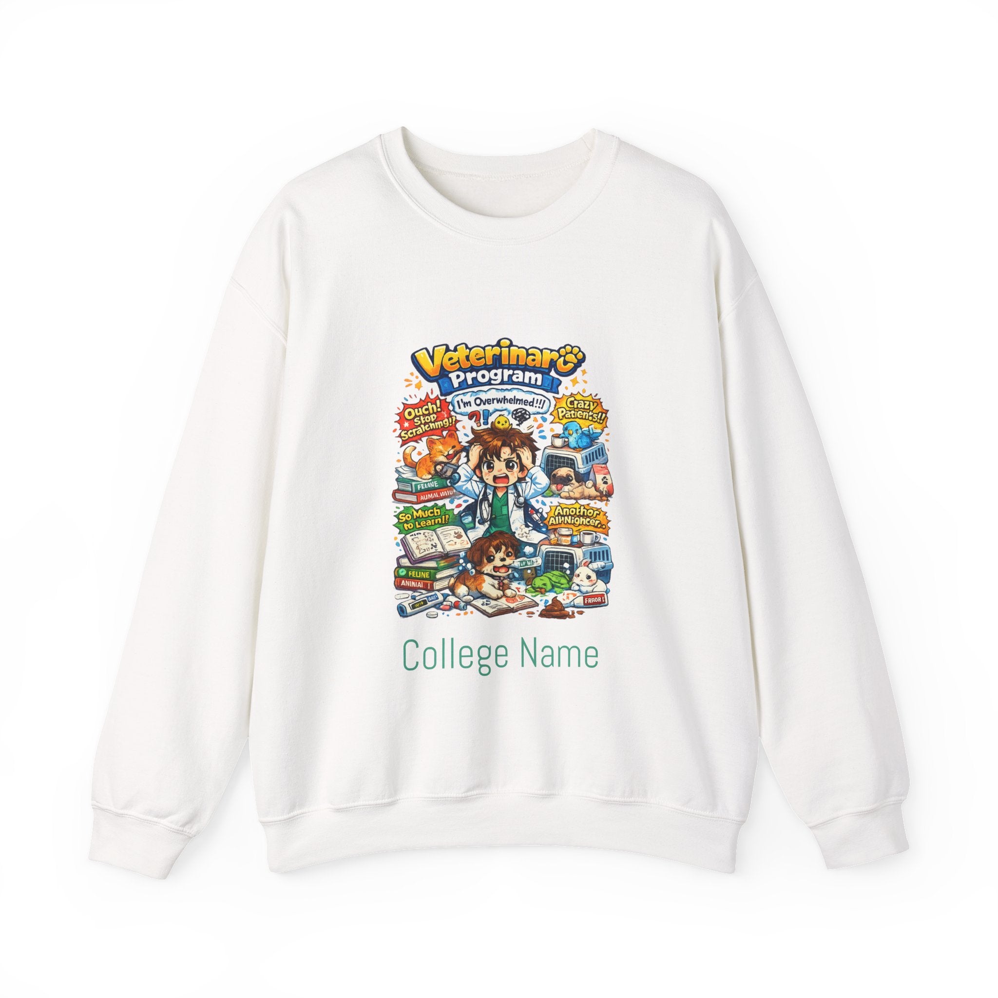 Veterinary Program Crewneck Sweatshirt – Cute Vet Student Graphic
