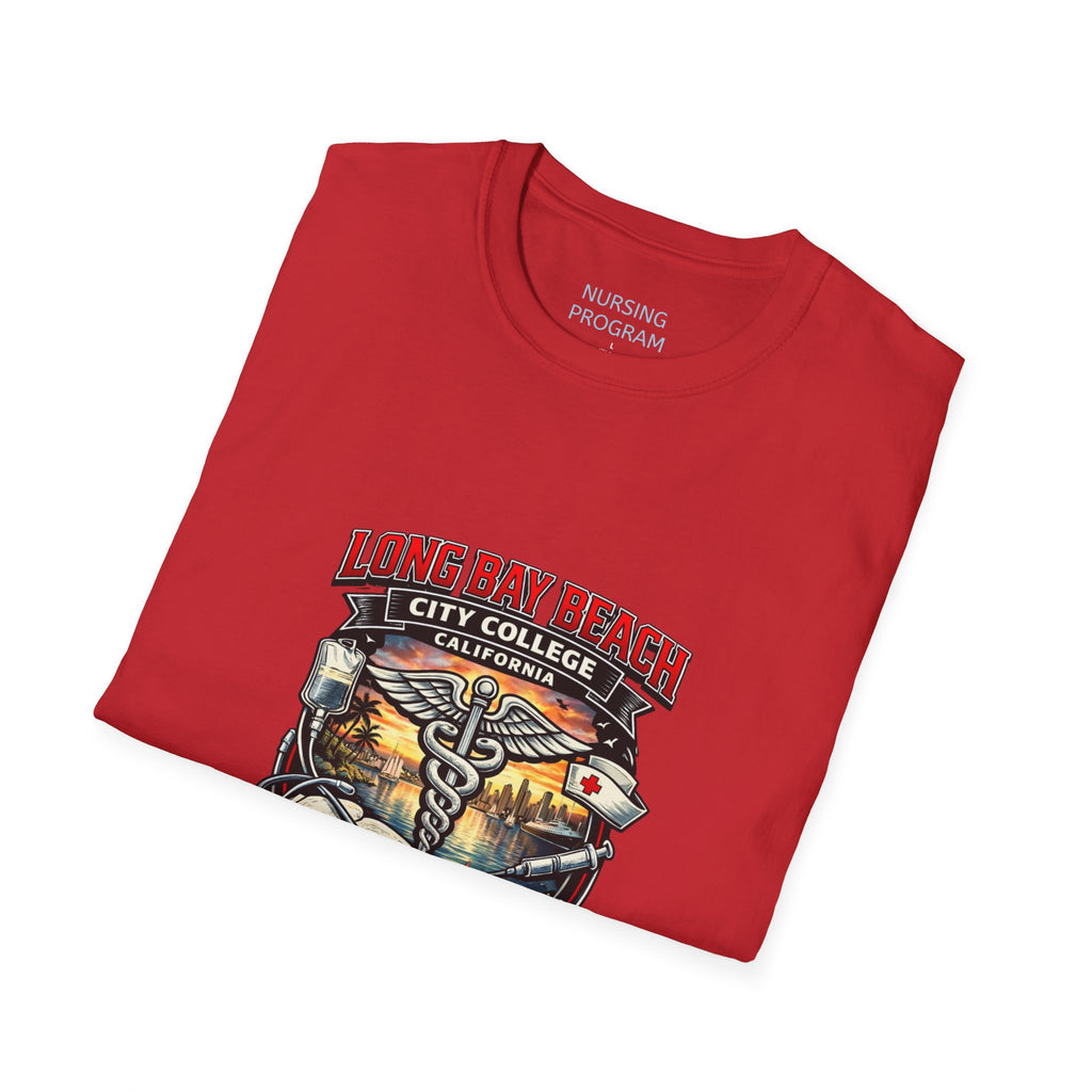 Long Beach City College Nursing Program T-Shirt — Caduceus Skull Patch Design