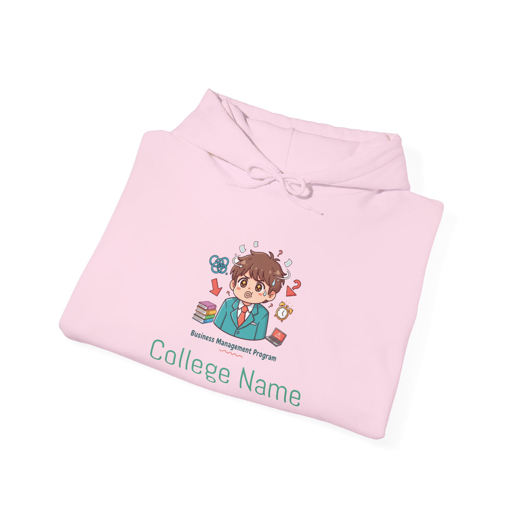 College Business Program Hoodie — Cute Student Mascot Design