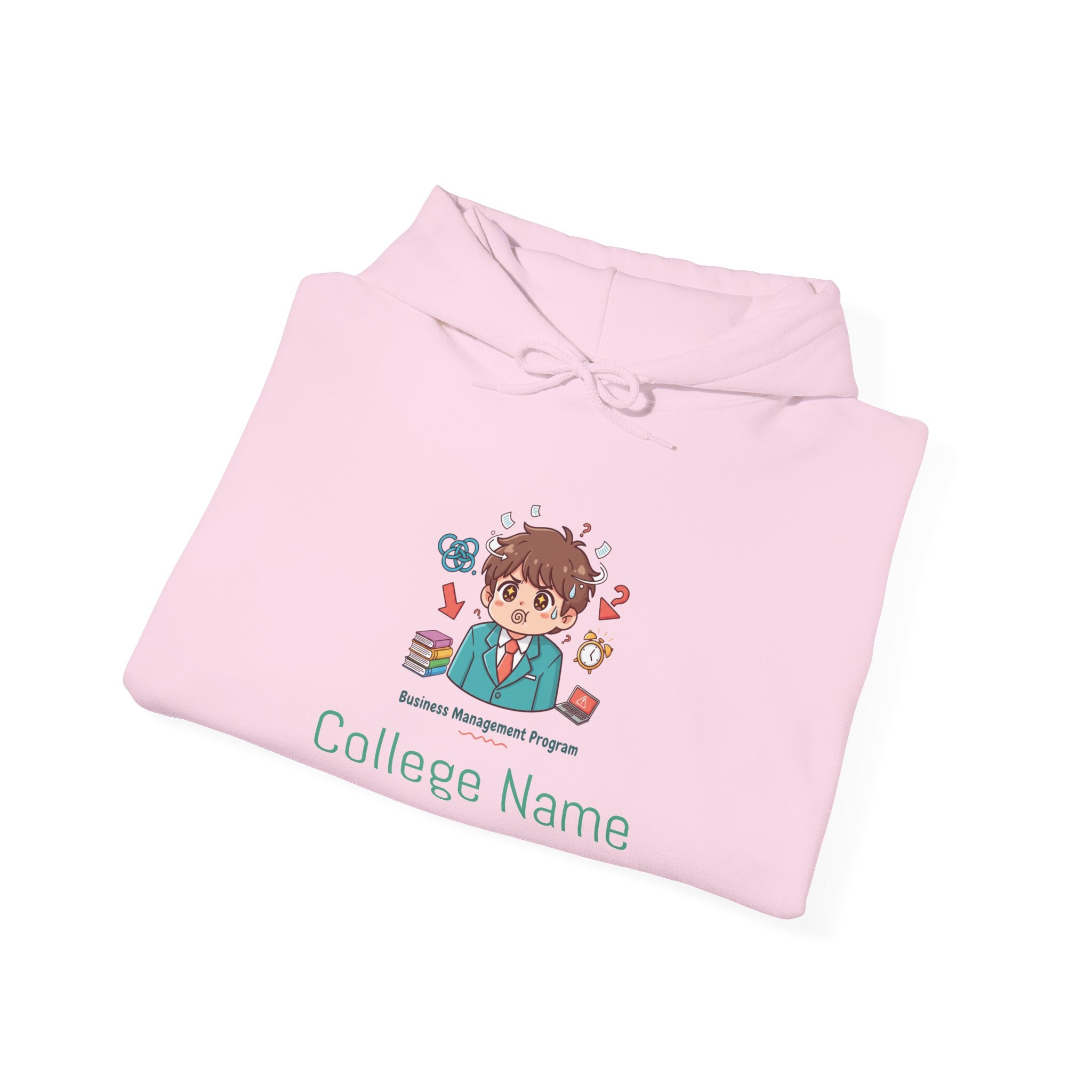 College Business Program Hoodie — Cute Student Mascot Design