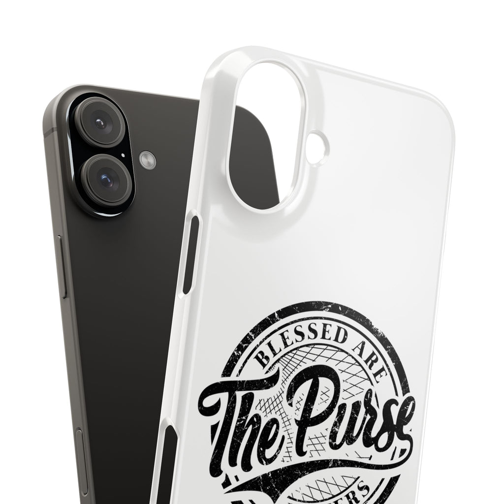 Slim Phone Case — "Blessed Are The Purse Makers" Vintage Script Phone Cover