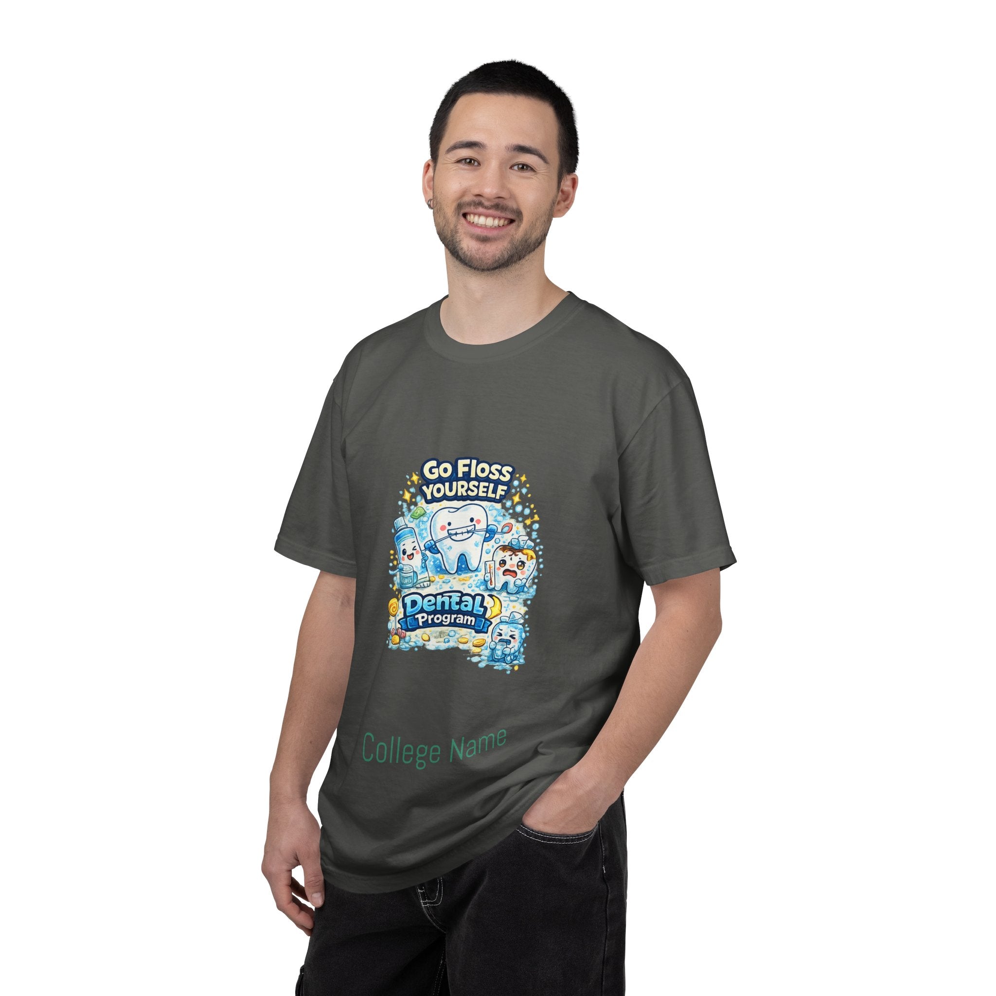 Go Floss Yourself Dental Program T-Shirt — Cute Tooth Cartoon Tee for Dental Students & Kids