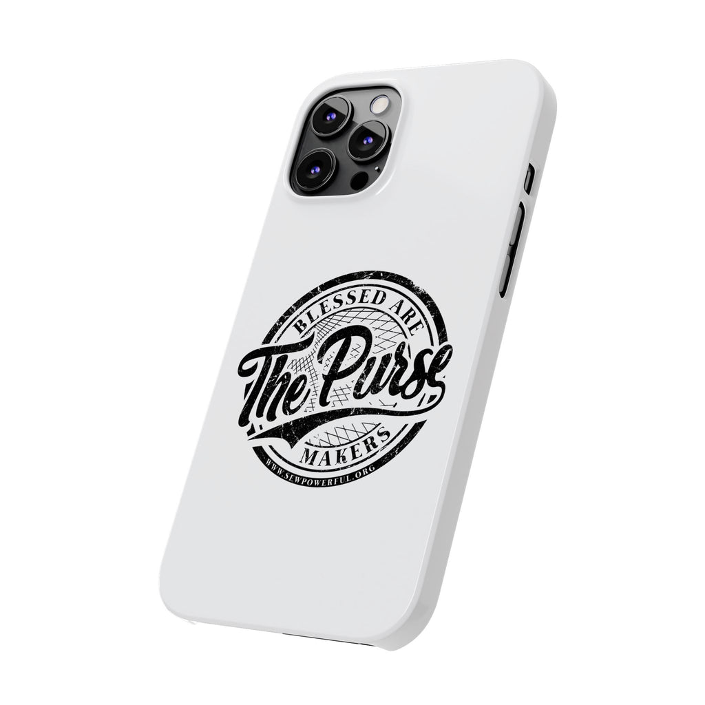 Slim Phone Case — "Blessed Are The Purse Makers" Vintage Script Phone Cover