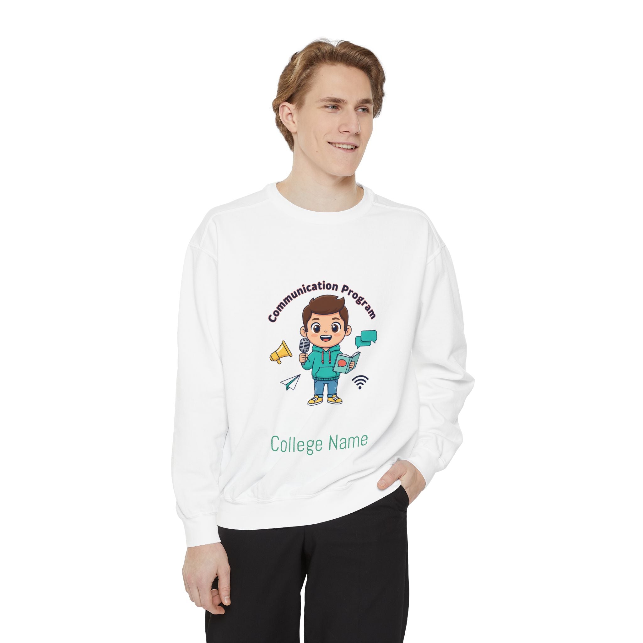 Communication Garment-Dyed Sweatshirt