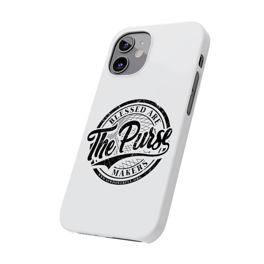 Slim Phone Case — "Blessed Are The Purse Makers" Vintage Script Phone Cover
