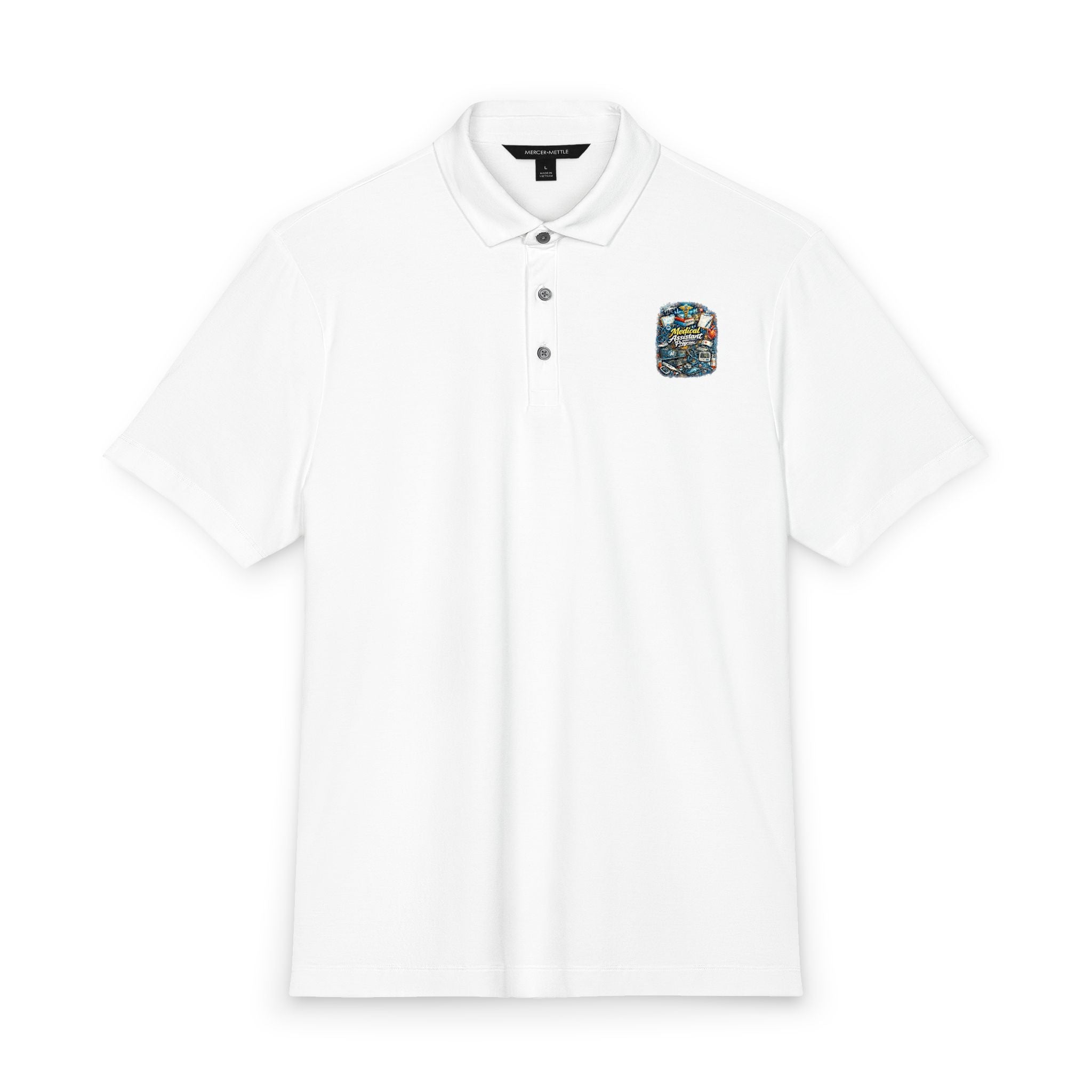 Med Assistant Stretch Jersey Polo with Small Multicolor Chest Patch