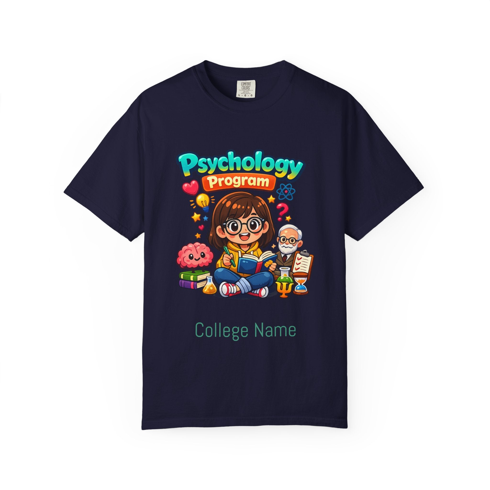 Psychology Program T-Shirt — Cute Student Cartoon Design