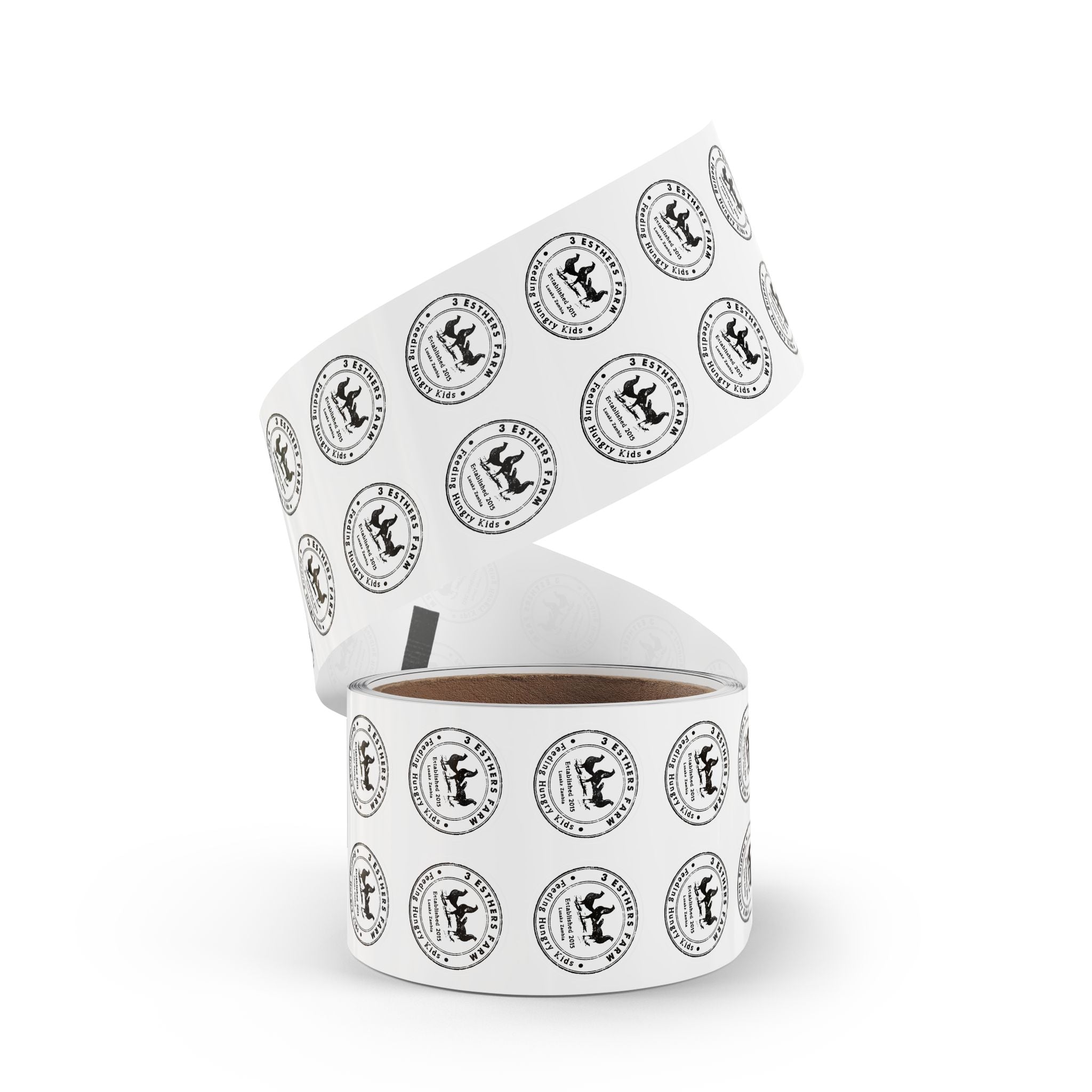 Round Farm Logo Sticker Roll — Custom Branding Labels for Jars, Packaging & Shipping