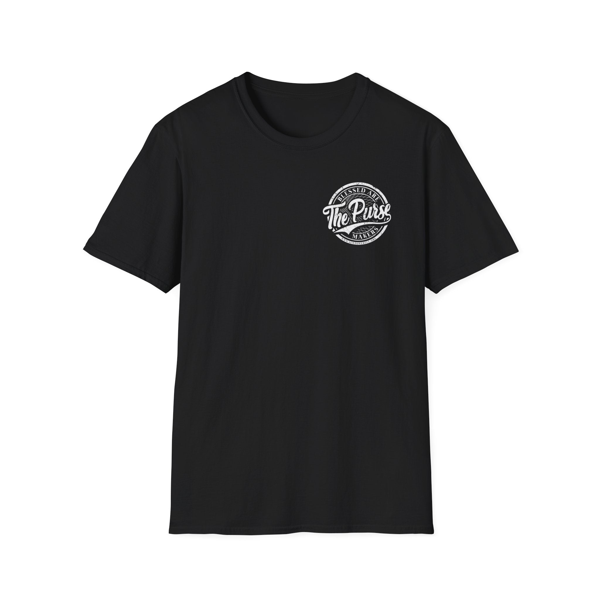 Blessed Are The Purse Makers Small White Logo T-Shirt