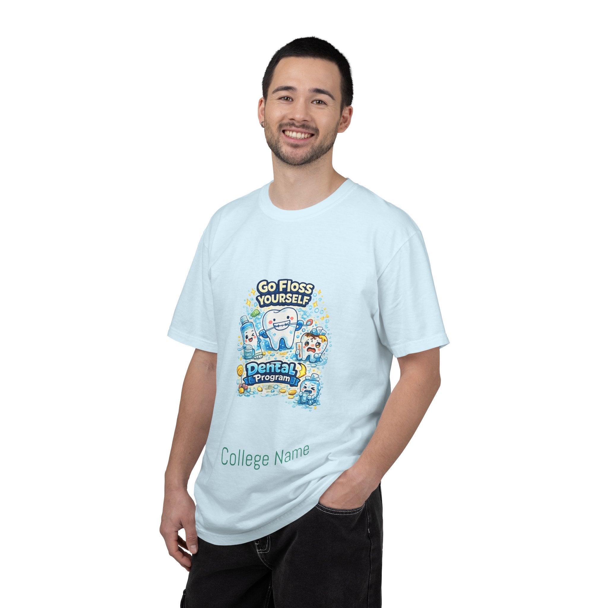 Go Floss Yourself Dental Program T-Shirt — Cute Tooth Cartoon Tee for Dental Students & Kids