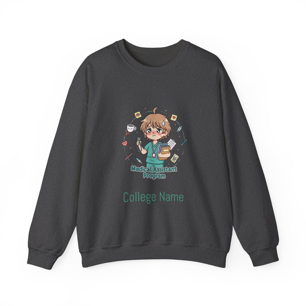 Medical Assistant Program Crewneck Sweatshirt — Cute Anime Student Design