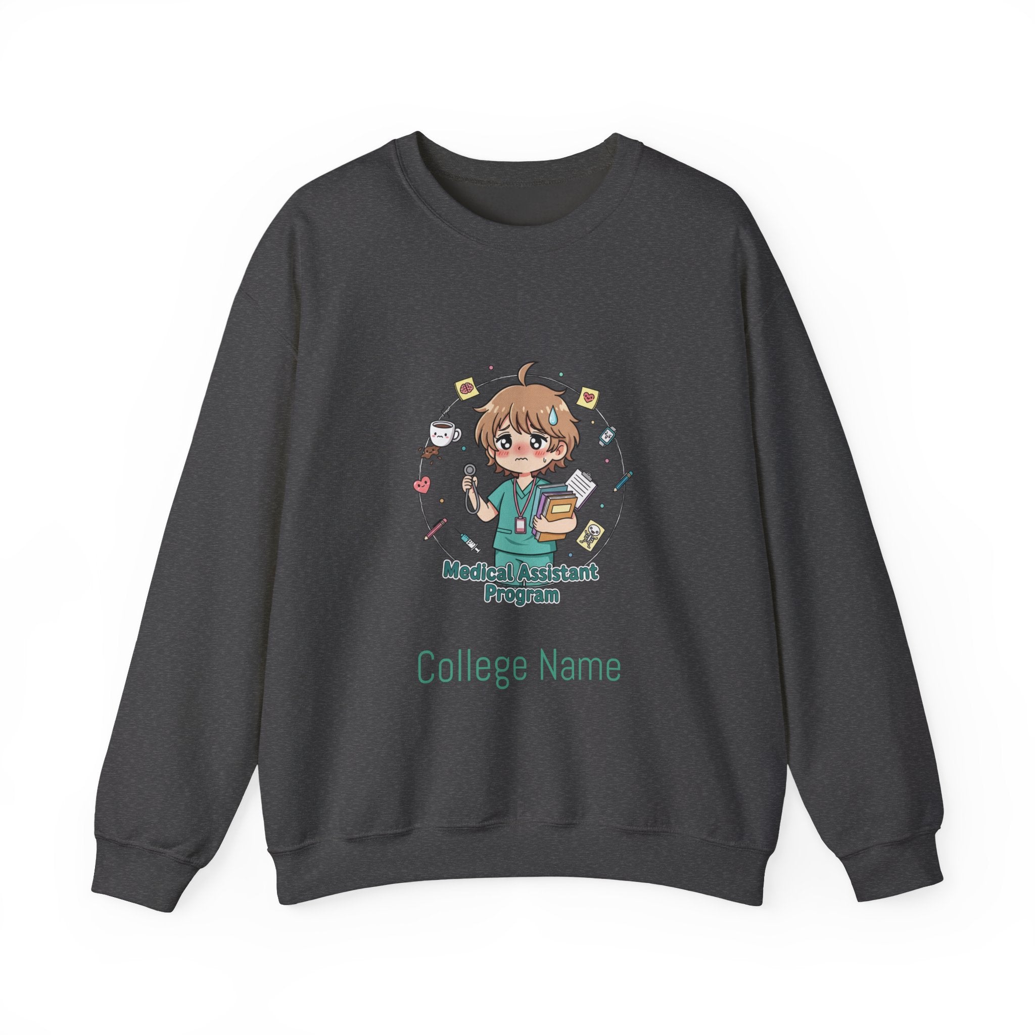 Medical Assistant Program Crewneck Sweatshirt — Cute Anime Student Design