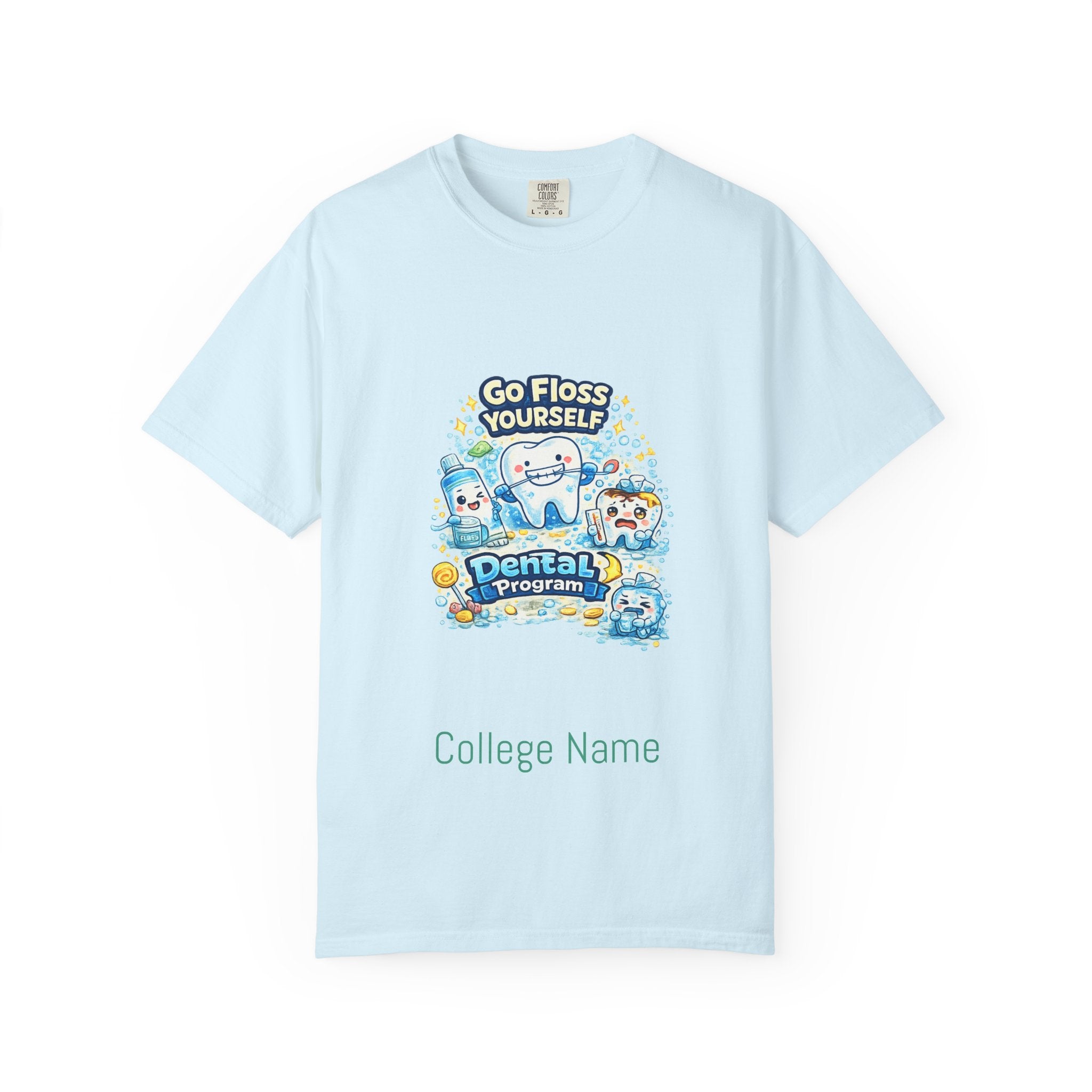 Go Floss Yourself Dental Program T-Shirt — Cute Tooth Cartoon Tee for Dental Students & Kids