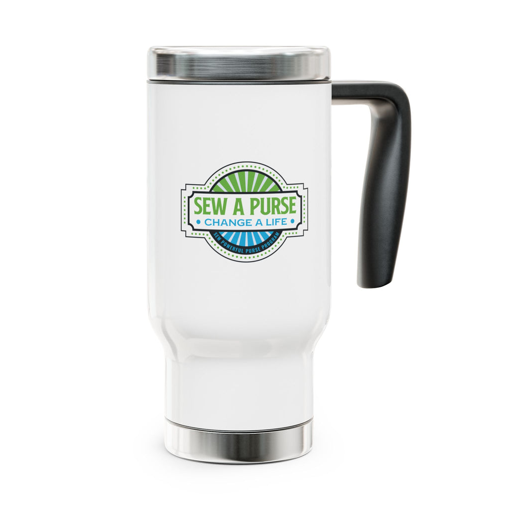 Sew A Purse Logo 14oz Stainless Steel Travel Mug with Handle