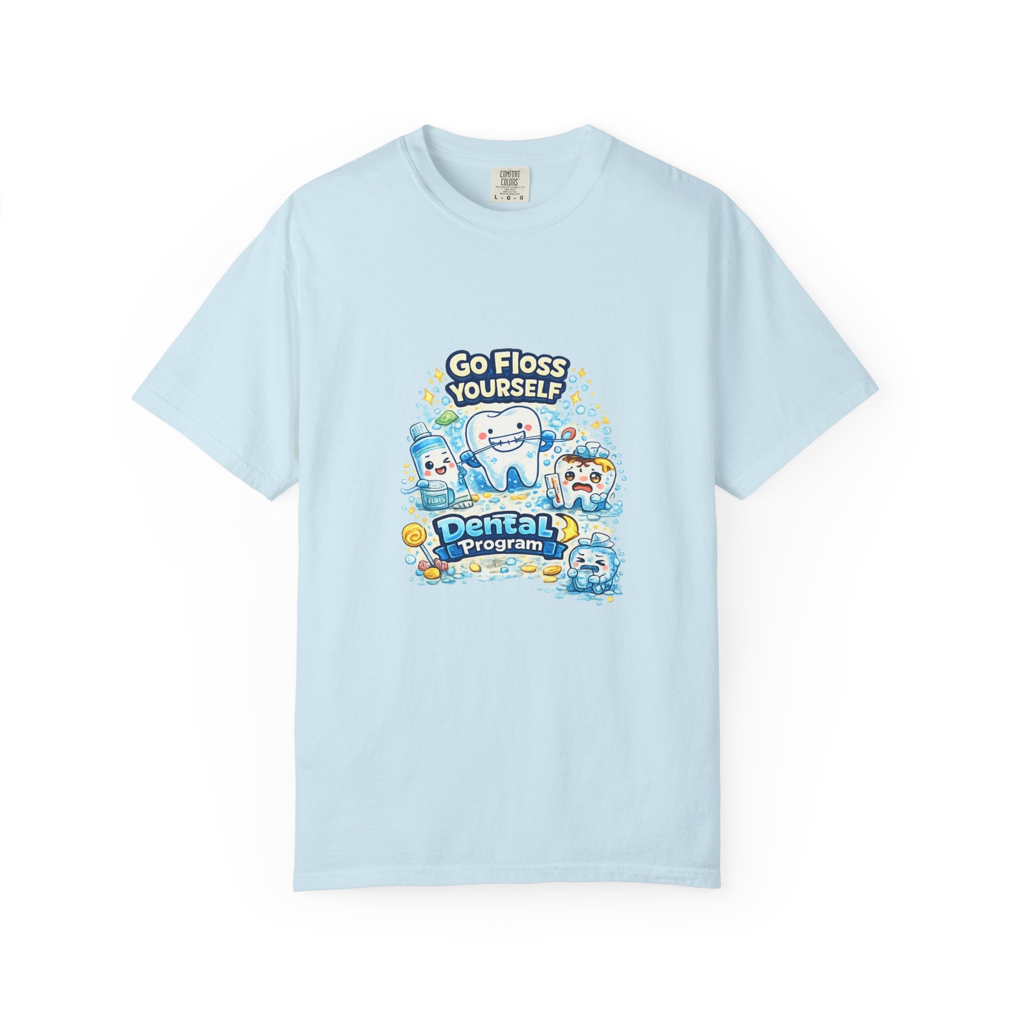 Go Floss Yourself Dental Program T-Shirt — Cute Tooth Cartoon Tee for Dental Students & Kids