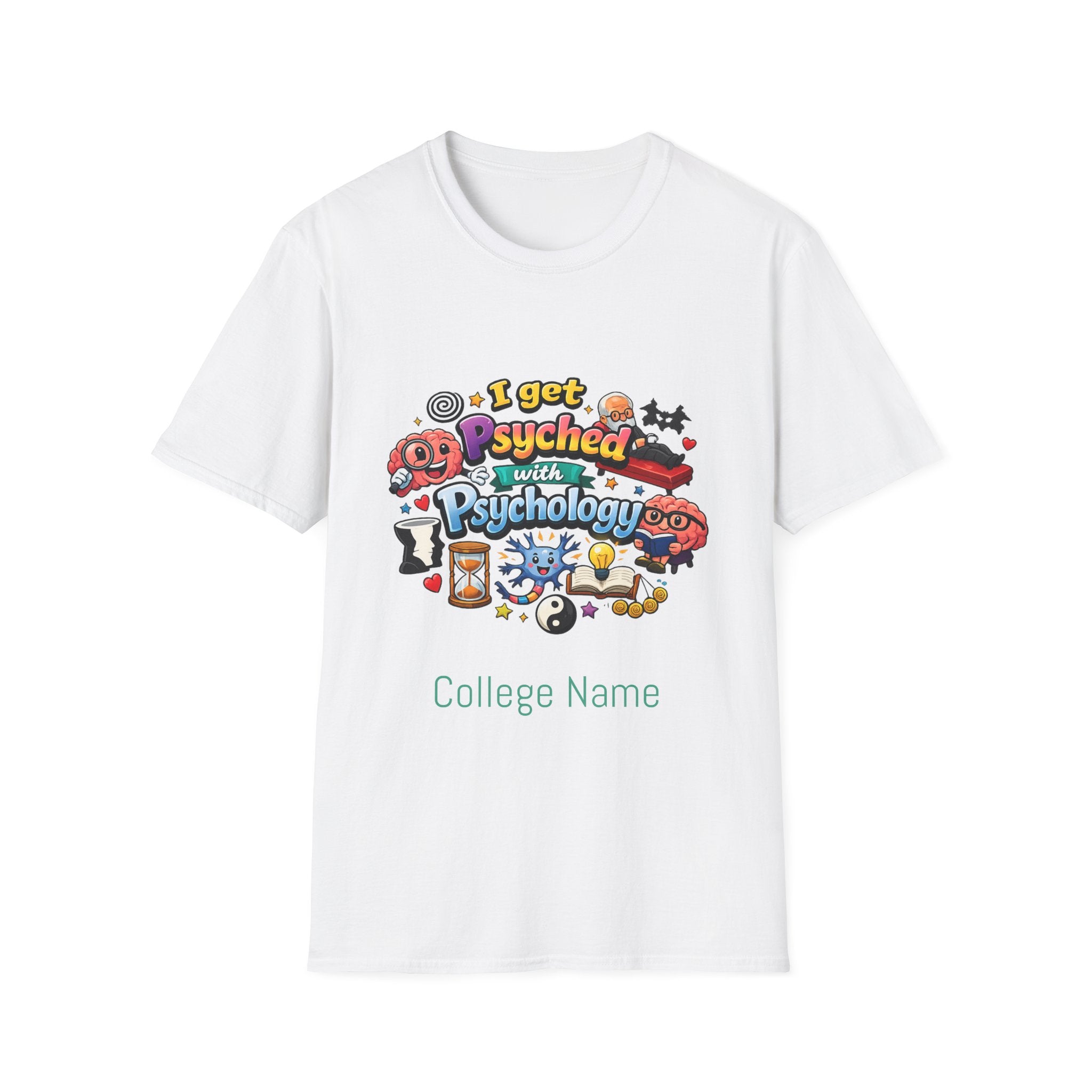 I Get Psyched About Psychology T-Shirt — Cute Psychology Major Tee