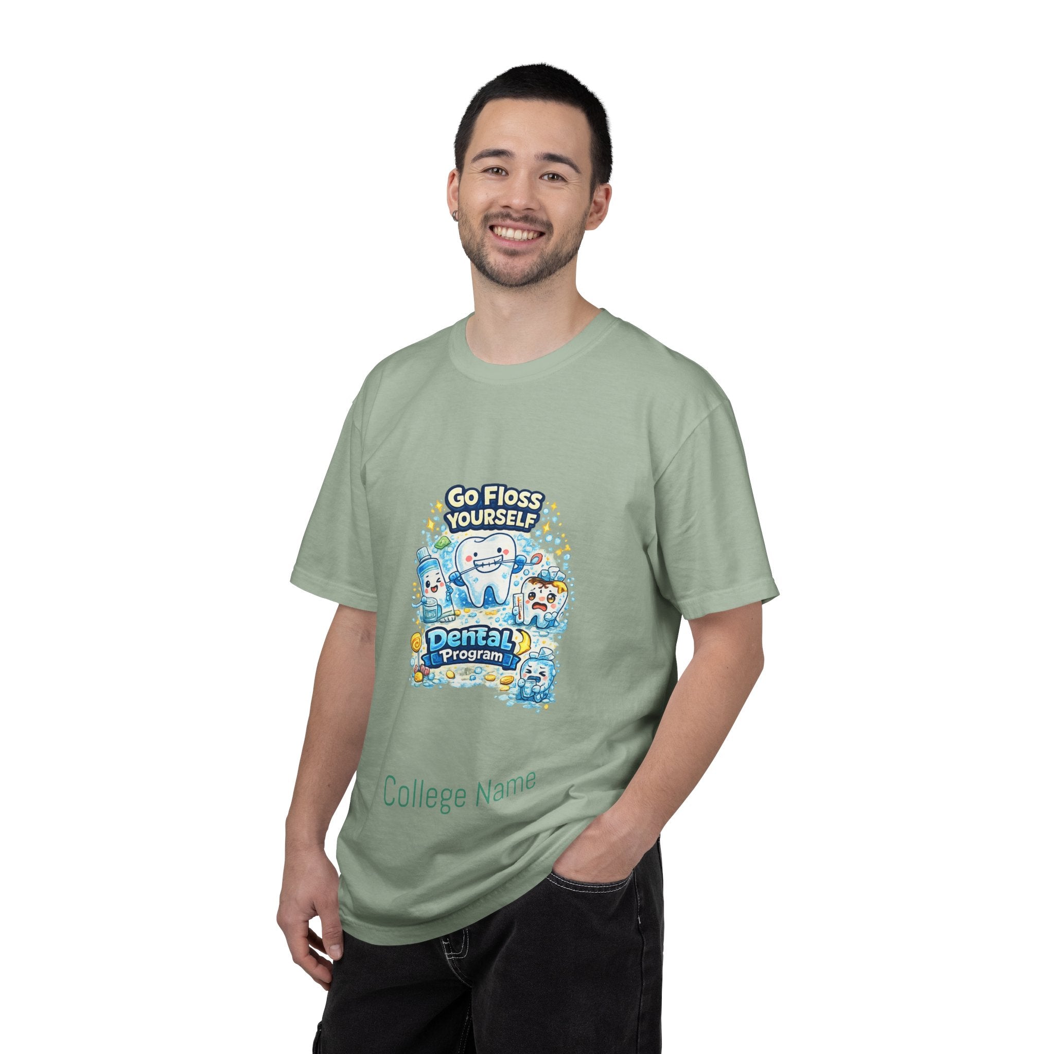 Go Floss Yourself Dental Program T-Shirt — Cute Tooth Cartoon Tee for Dental Students & Kids
