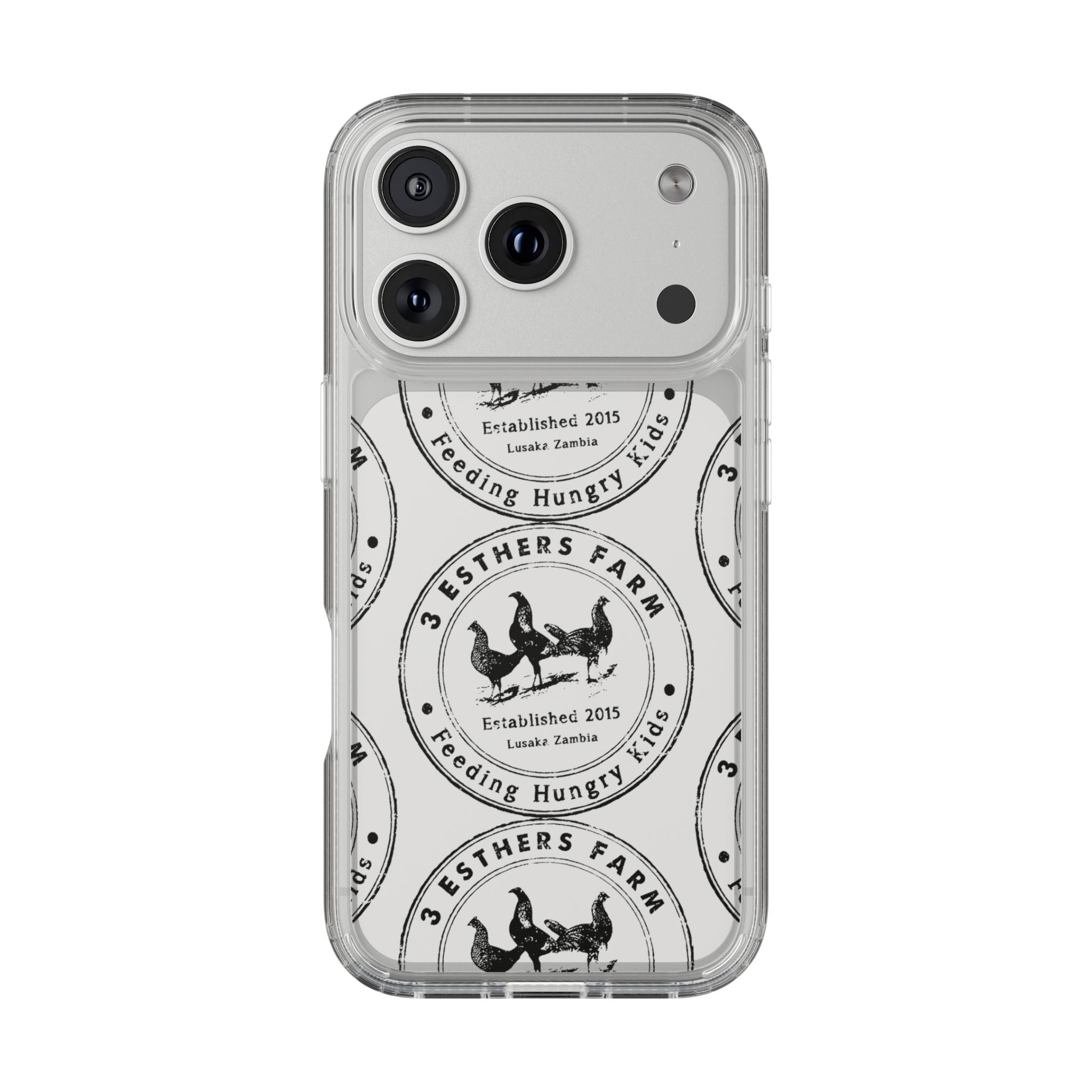 Clear Phone Case — Vintage Farm Logo Clear iPhone Cover (3 Esthers Farm)