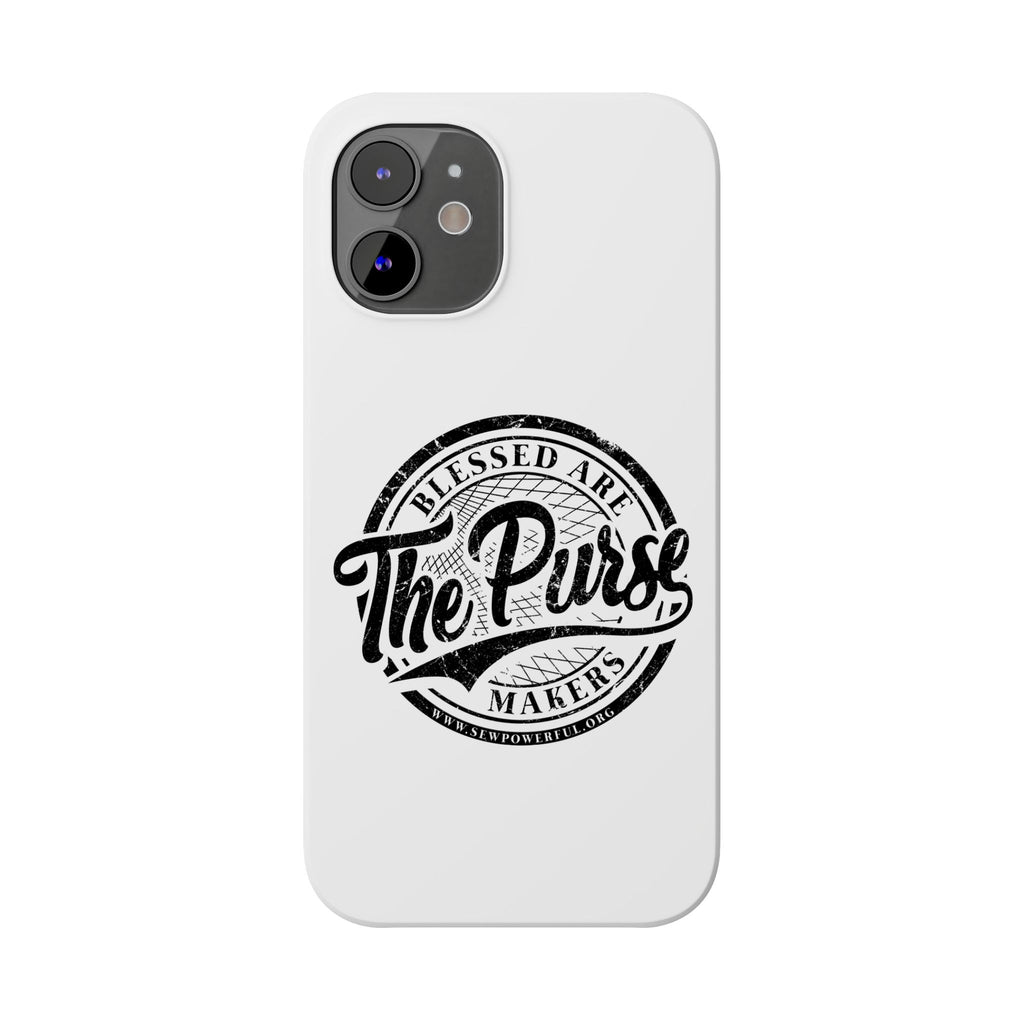 Slim Phone Case — "Blessed Are The Purse Makers" Vintage Script Phone Cover