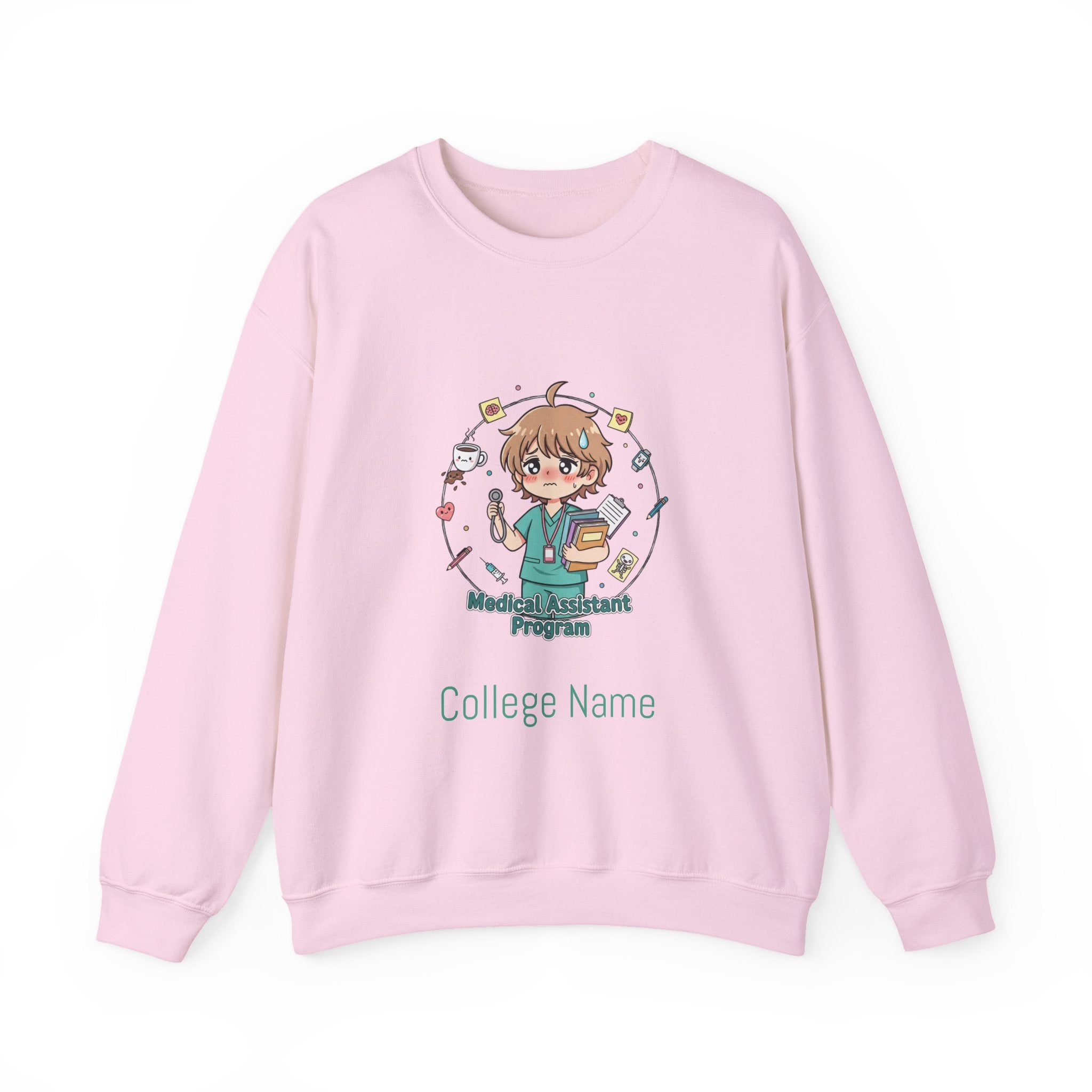 Medical Assistant Program Crewneck Sweatshirt — Cute Anime Student Design