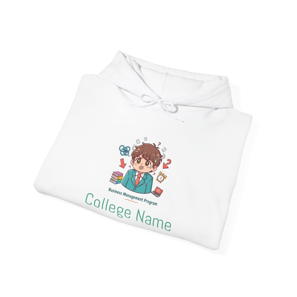 College Business Program Hoodie — Cute Student Mascot Design