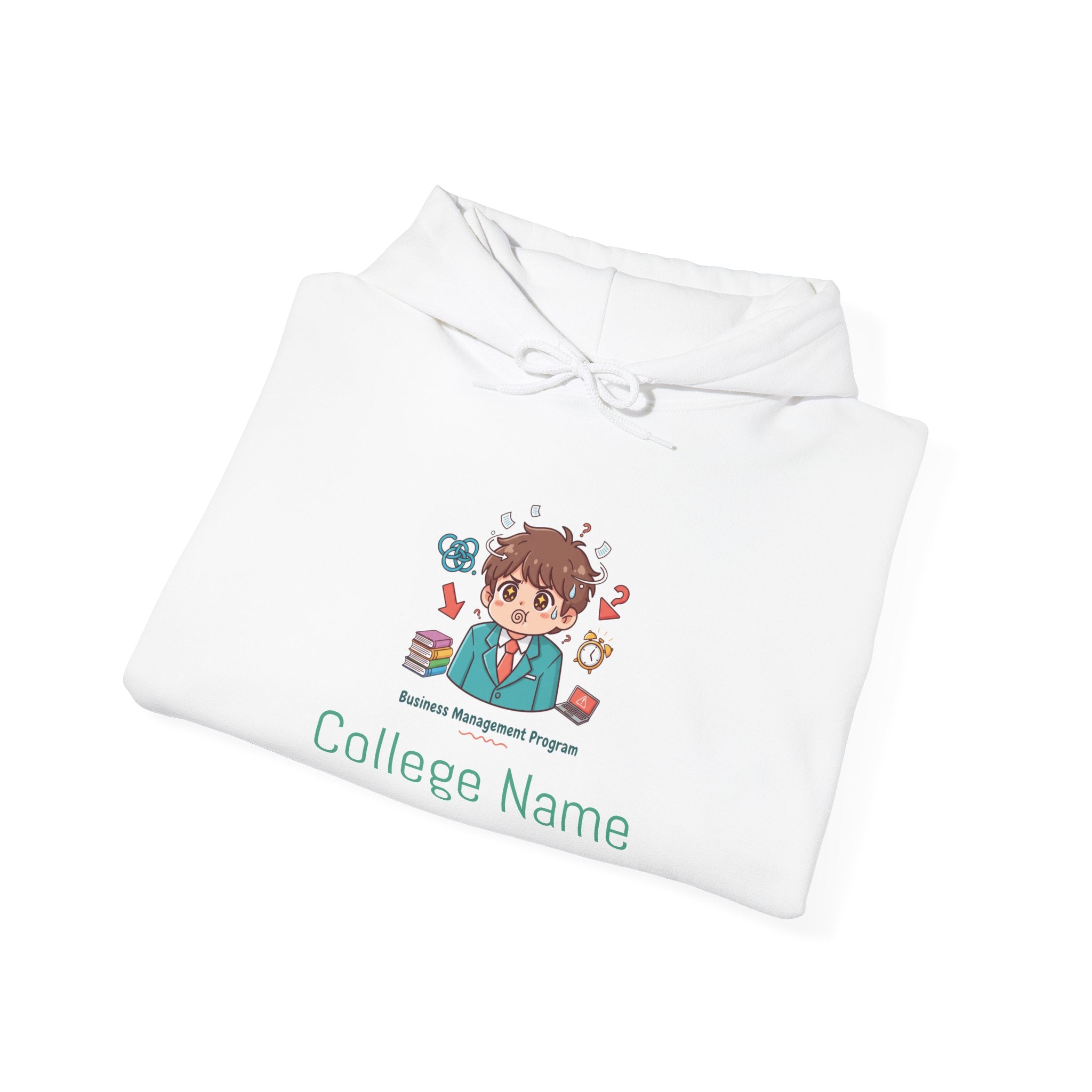 College Business Program Hoodie — Cute Student Mascot Design