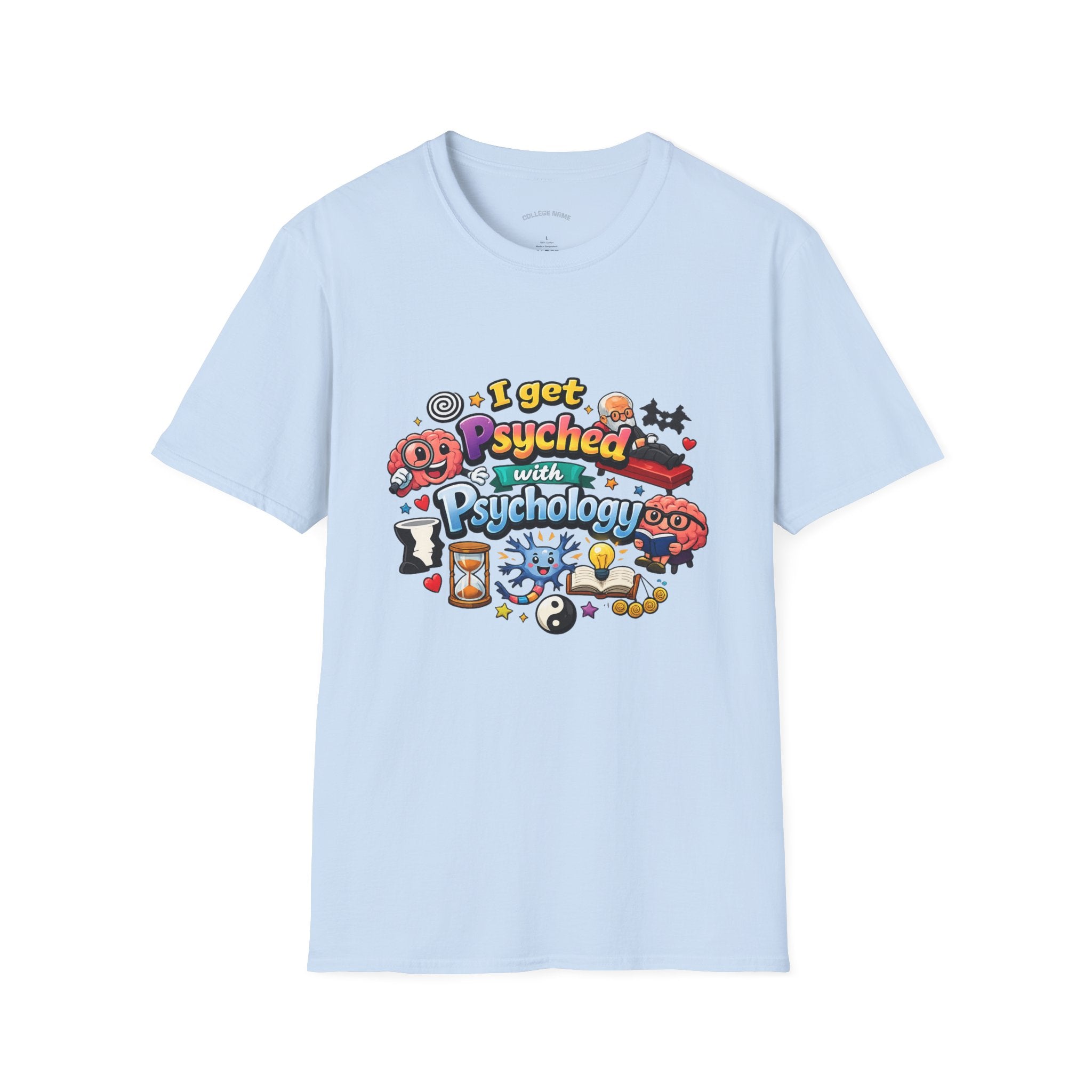 I Get Psyched About Psychology T-Shirt — Cute Psychology Major Tee