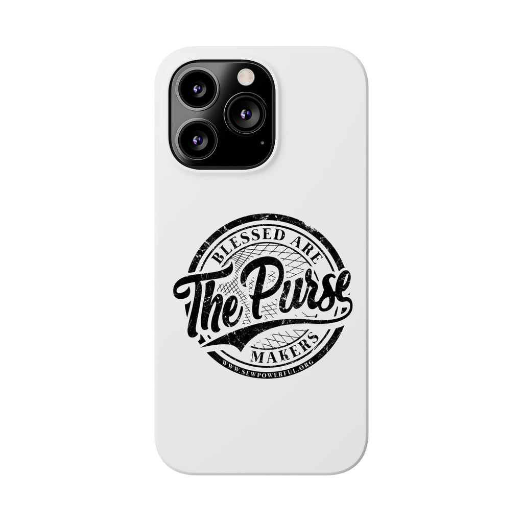 Slim Phone Case — "Blessed Are The Purse Makers" Vintage Script Phone Cover