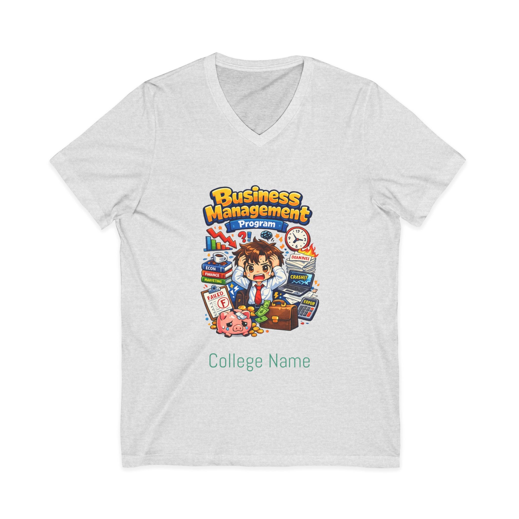 Business Management Program V-Neck Tee — College Student Career Prep Shirt