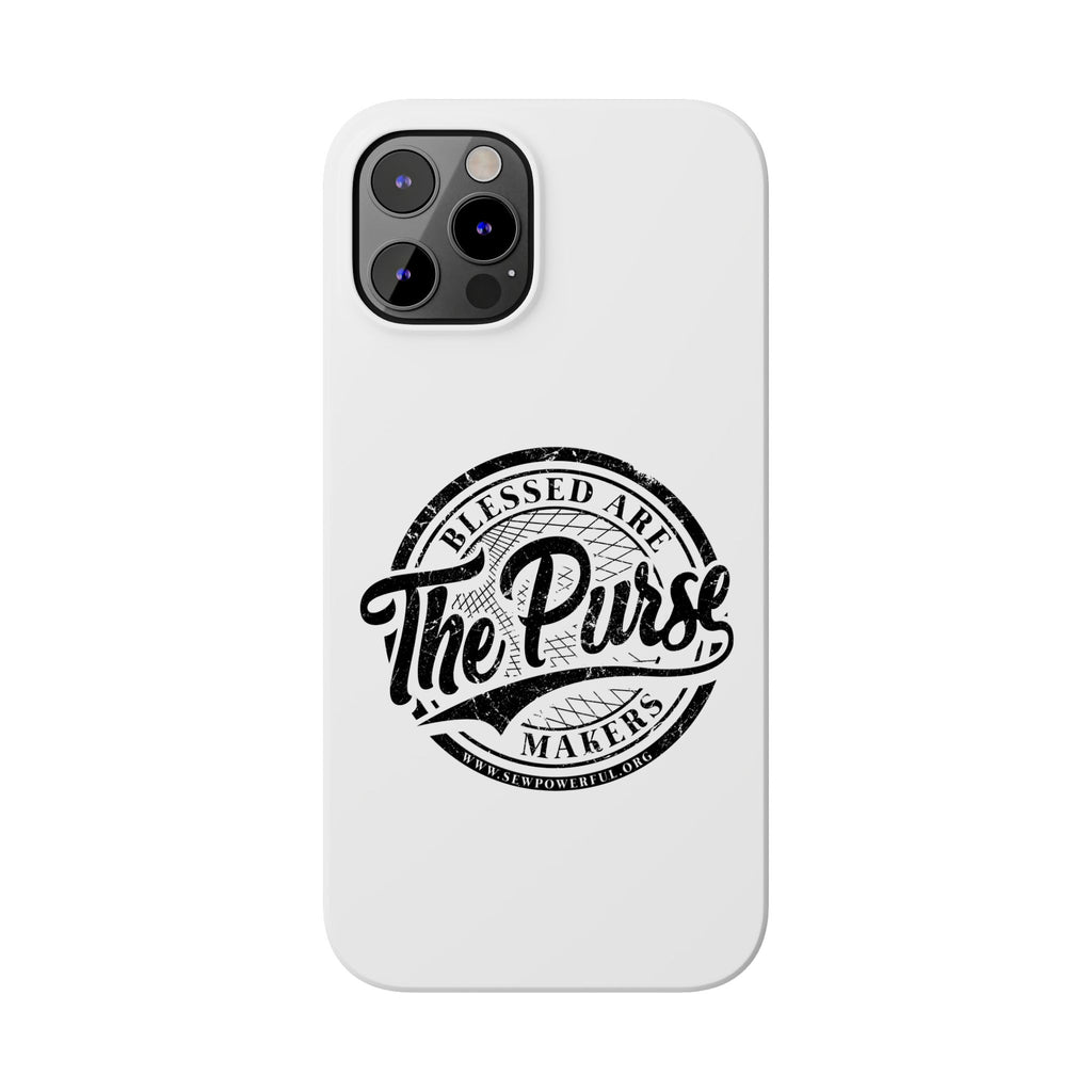 Slim Phone Case — "Blessed Are The Purse Makers" Vintage Script Phone Cover