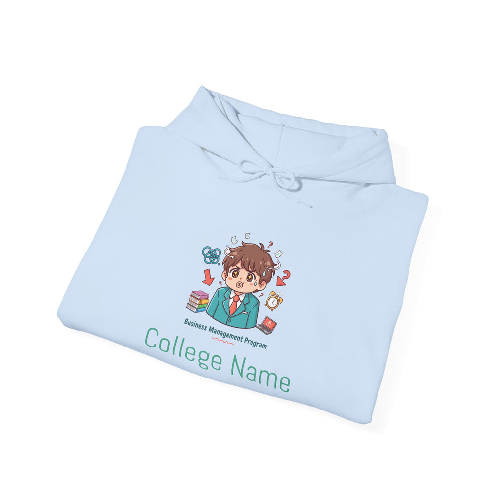 College Business Program Hoodie — Cute Student Mascot Design