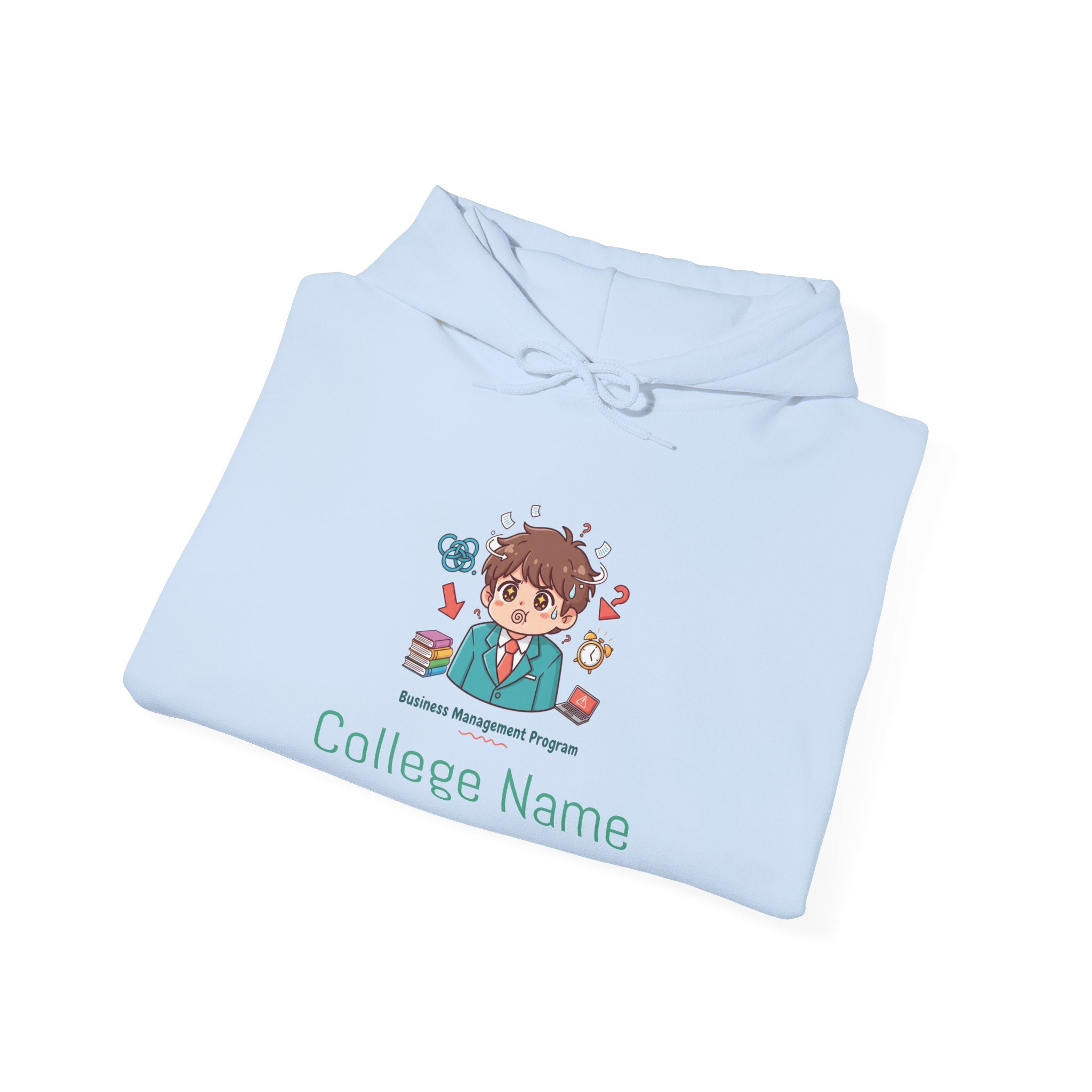 College Business Program Hoodie — Cute Student Mascot Design