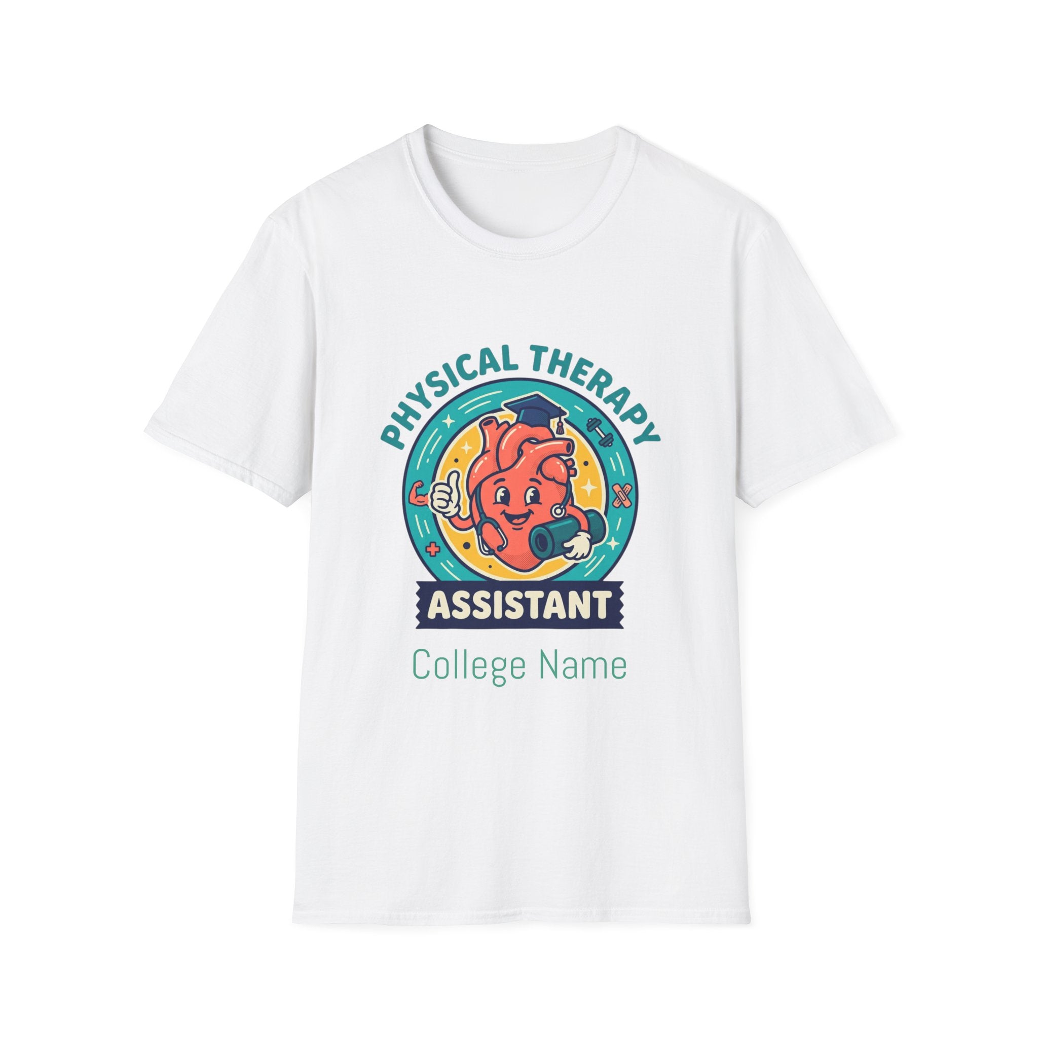 Physical Therapy Assistant T‑Shirt — Cute Anatomical Heart Design (College Name Option)