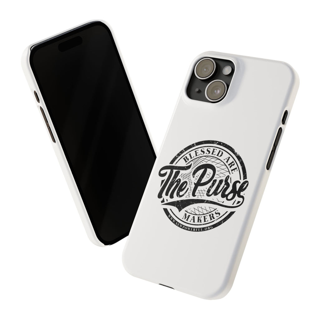 Slim Phone Case — "Blessed Are The Purse Makers" Vintage Script Phone Cover