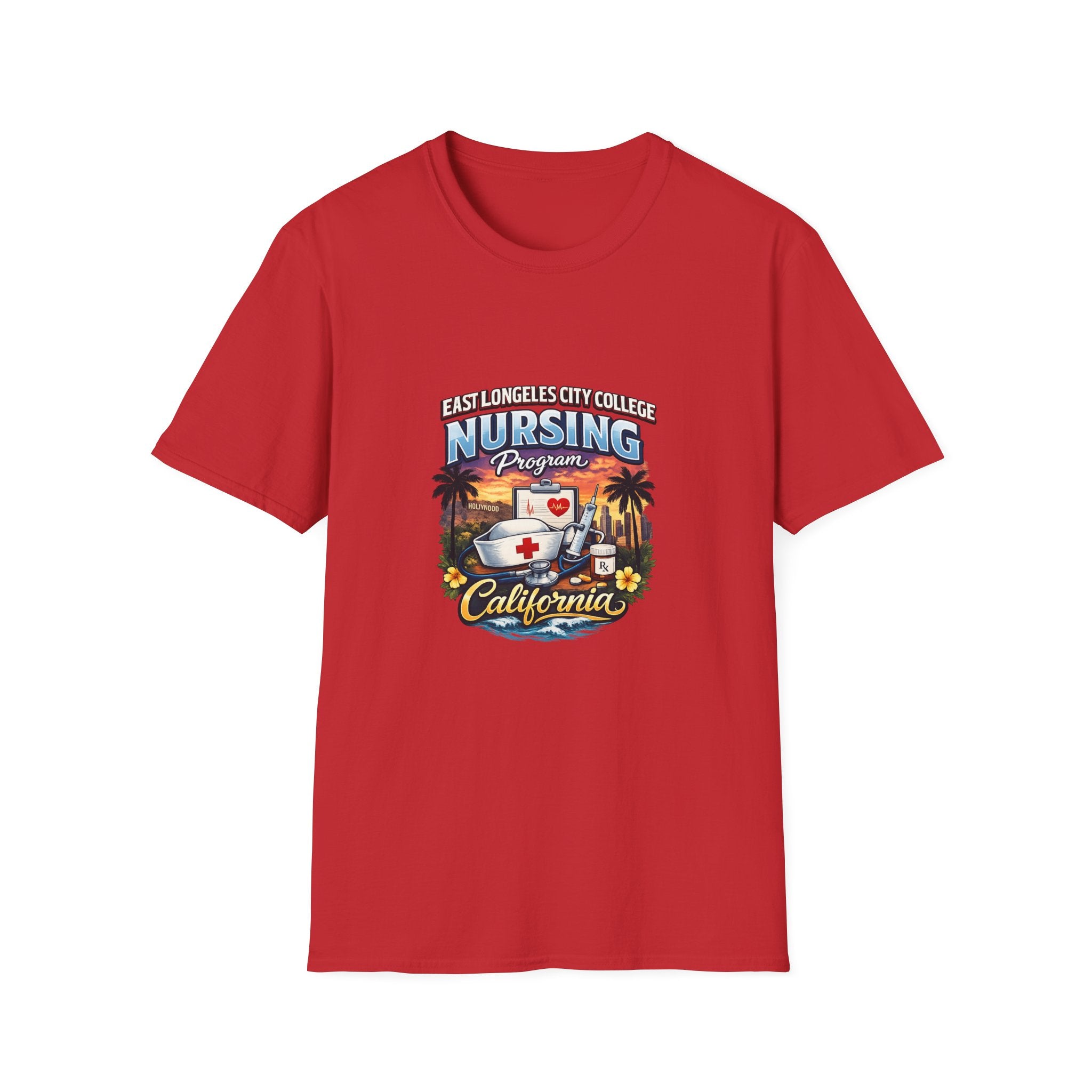 California Nursing Program T-Shirt — Retro Palm Tree Beach Nurse Design